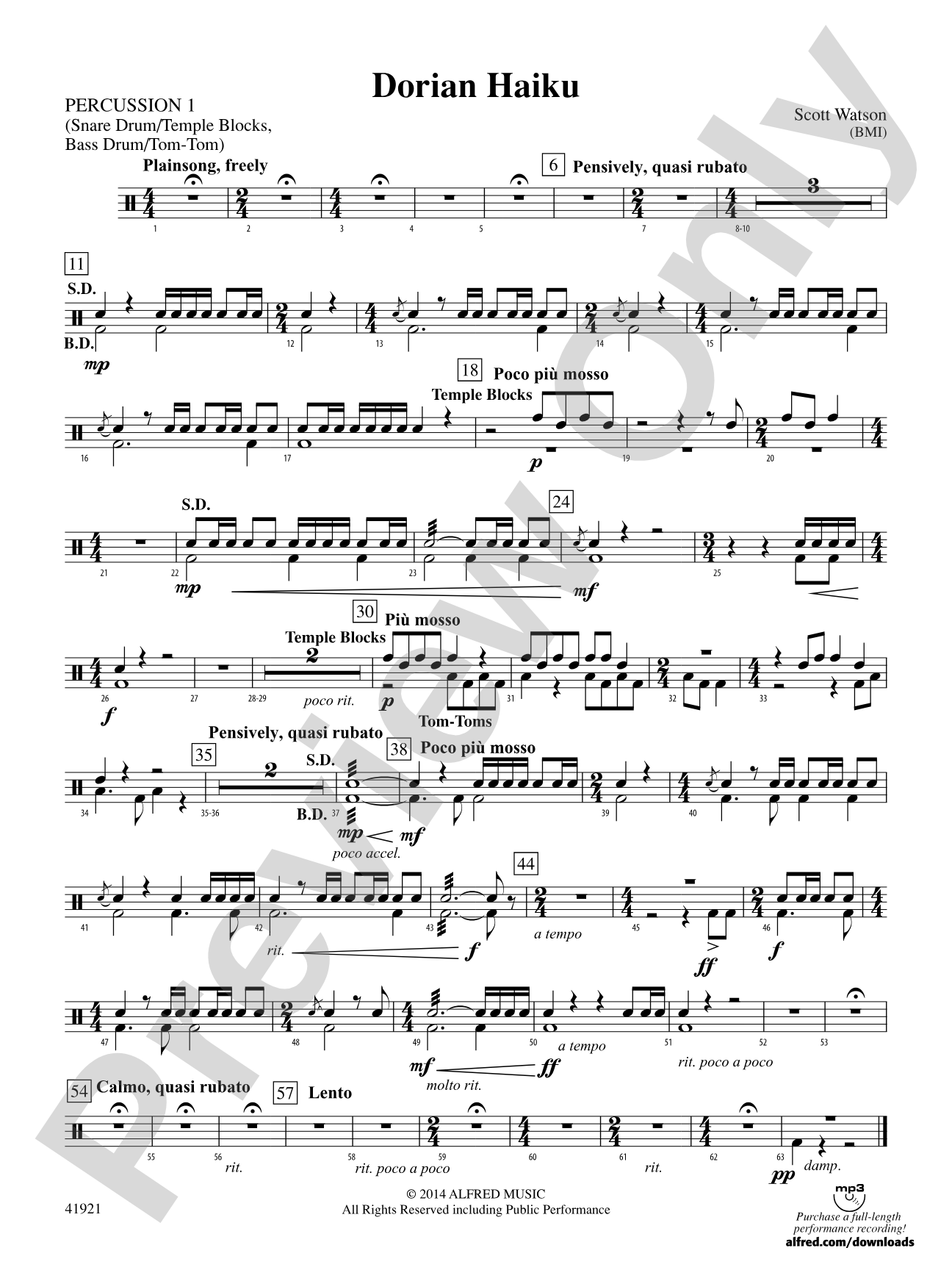 Dorian Haiku: 1st Percussion