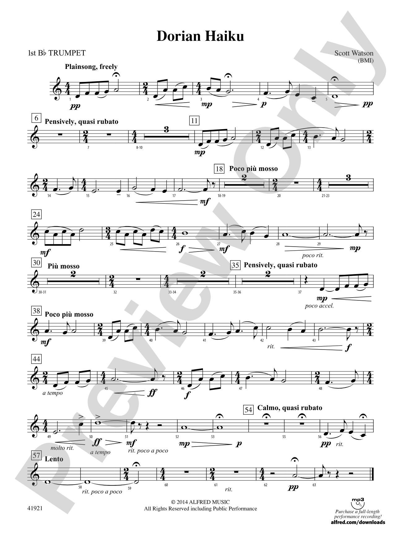 Dorian Haiku: 1st B-flat Trumpet
