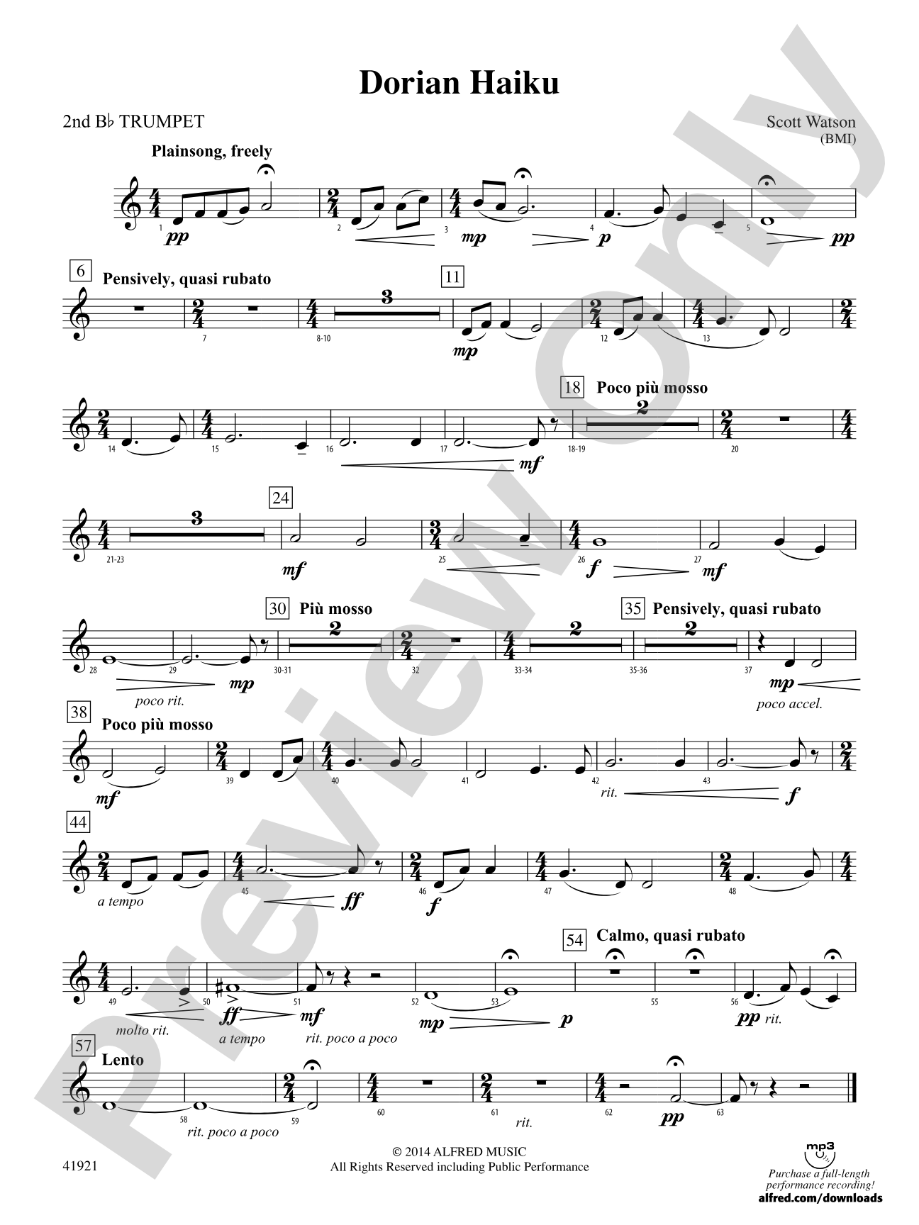 Dorian Haiku: 2nd B-flat Trumpet