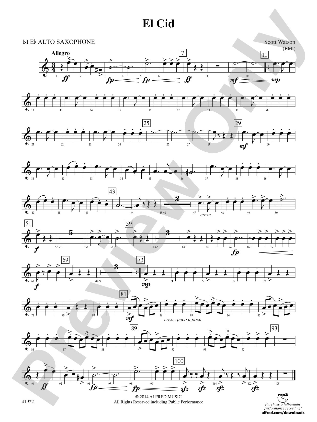 El Cid: E-flat Alto Saxophone