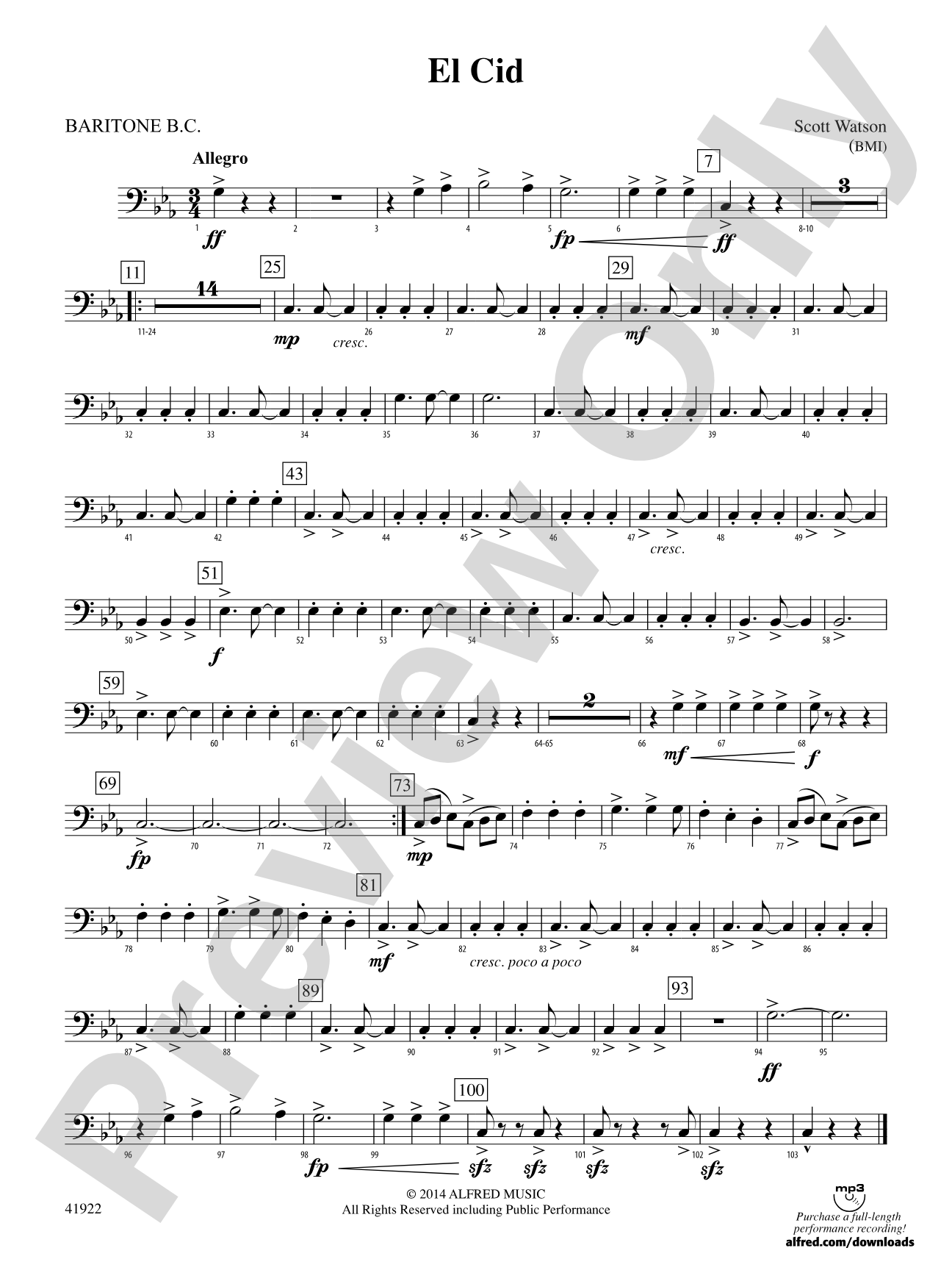 El Cid: Baritone B.C.