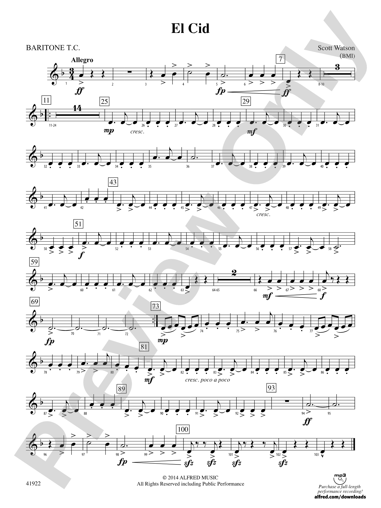 El Cid: Baritone T.C.