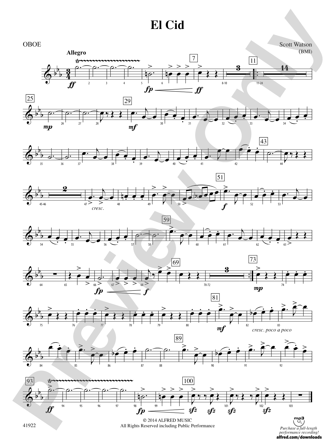 El Cid: Oboe