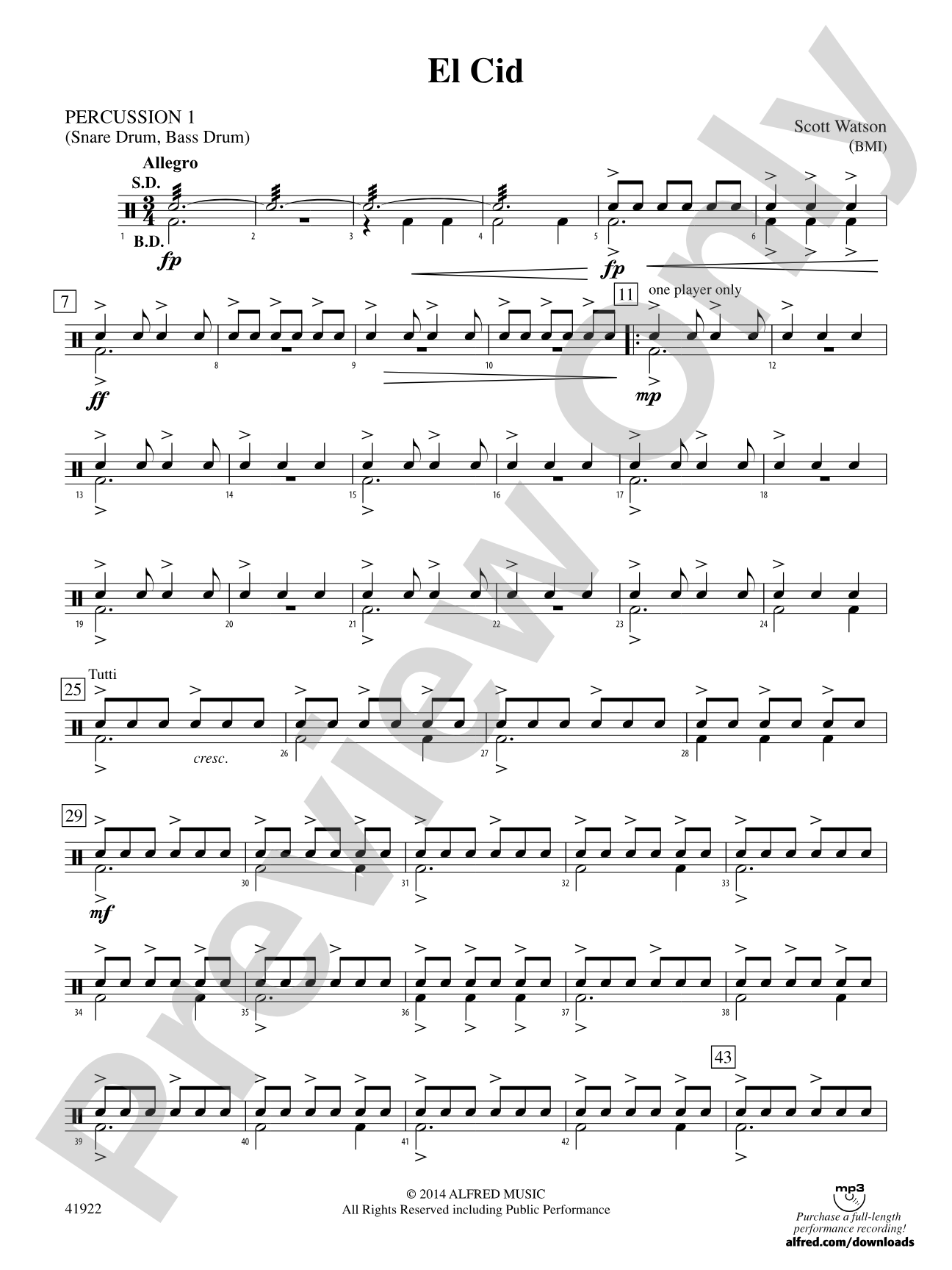 El Cid: 1st Percussion