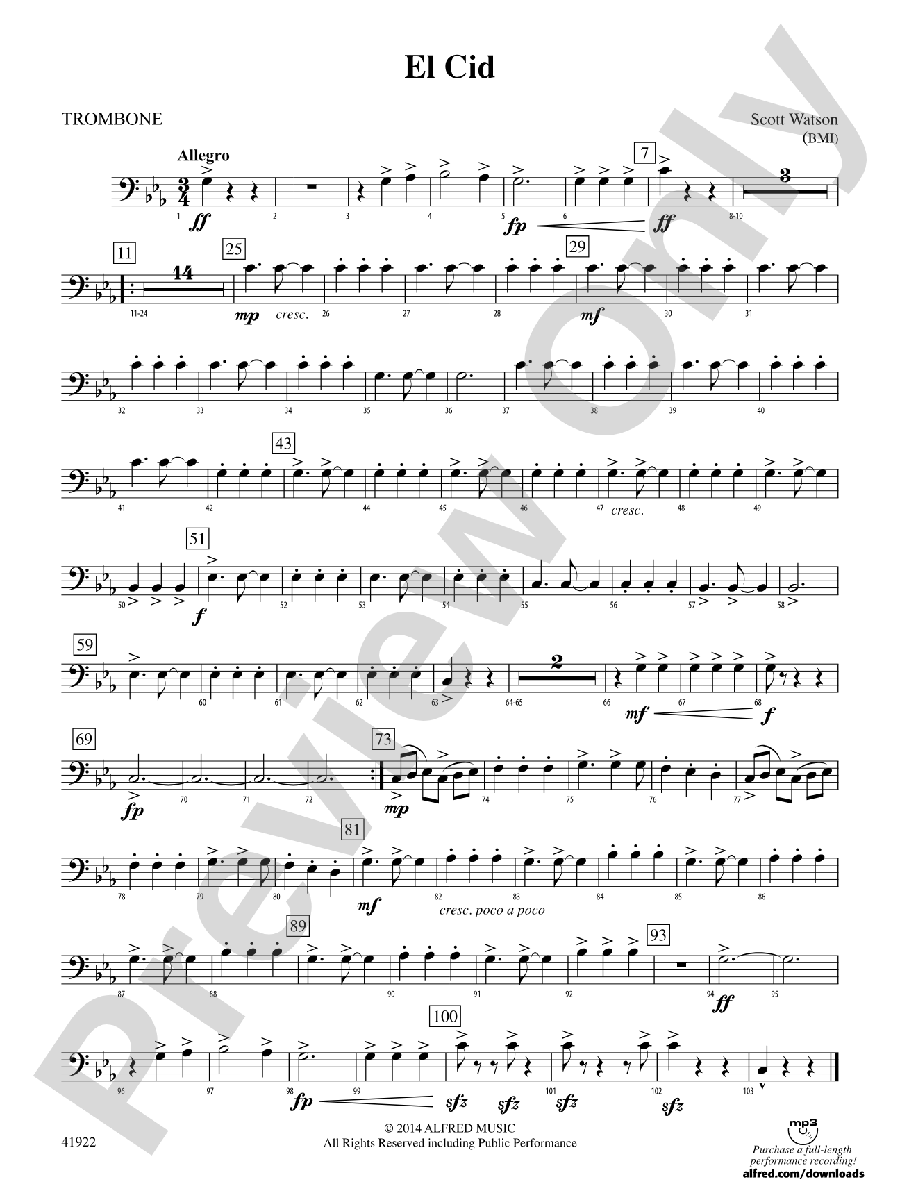 El Cid: 1st Trombone