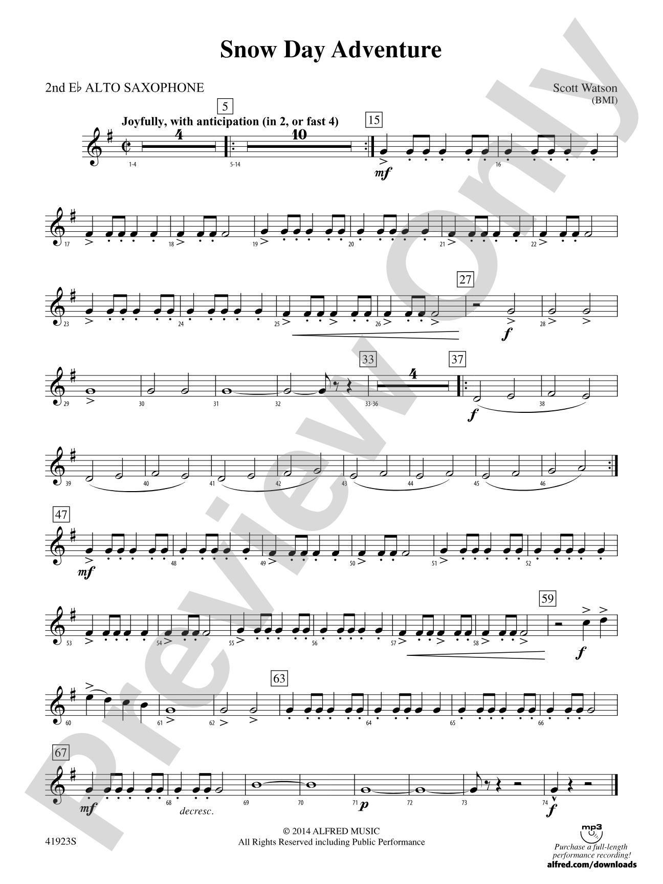 Snow Day Adventure: 2nd E-flat Alto Saxophone