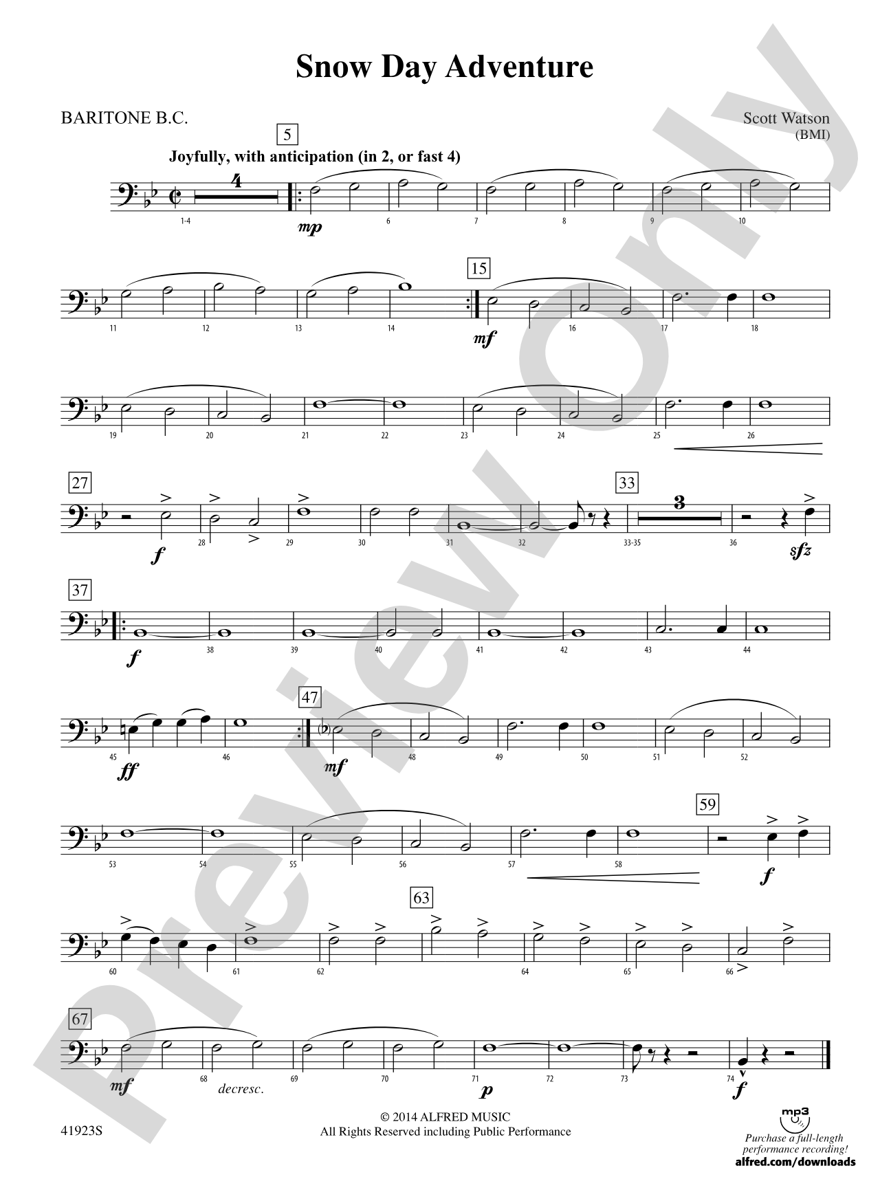 Snow Day Adventure: Baritone B.C.