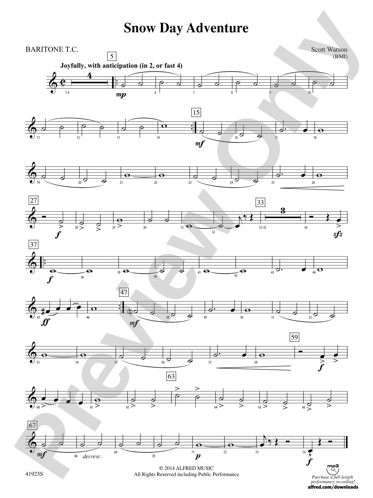 Snow Day Adventure: Baritone T.C.
