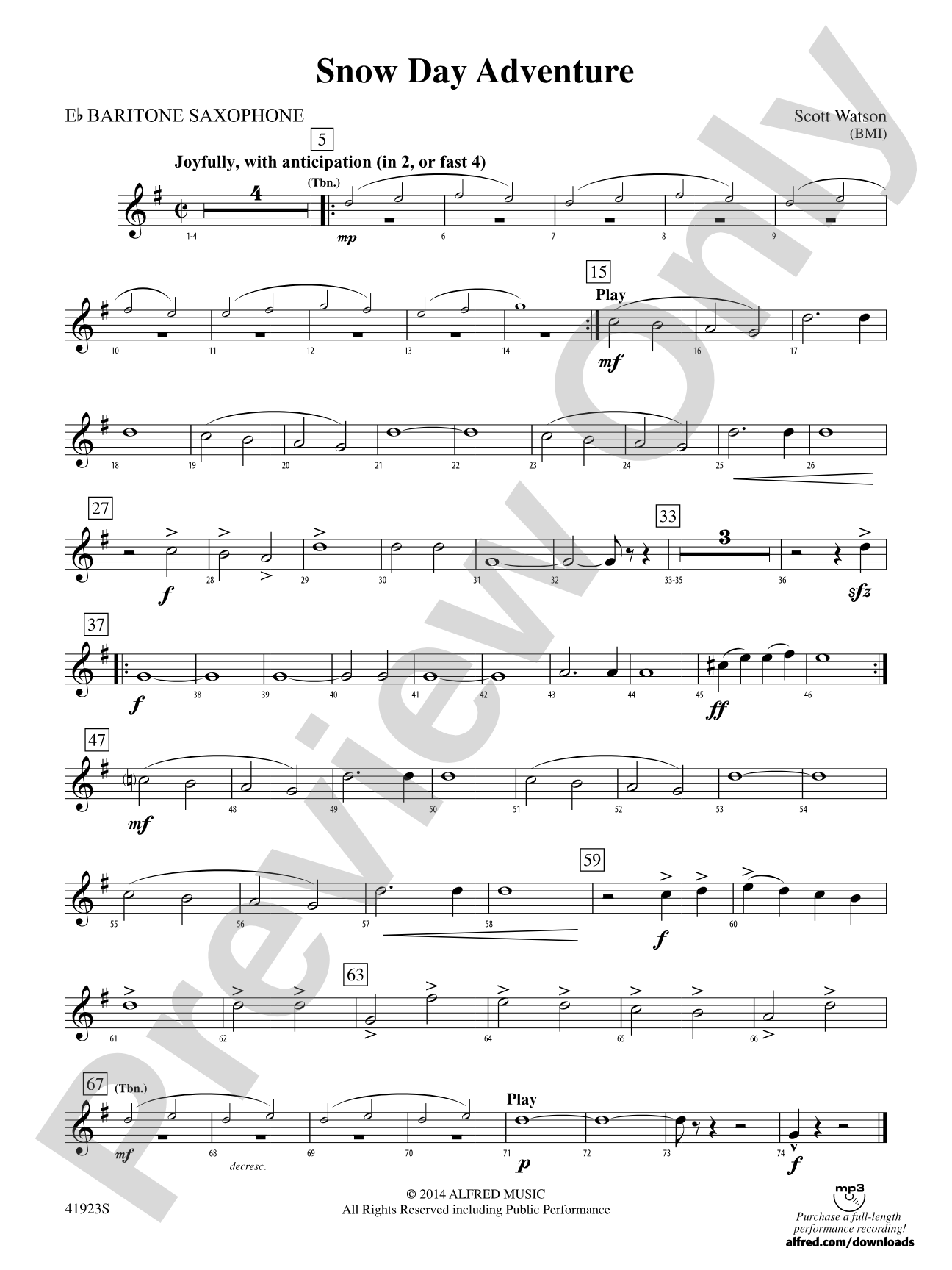 Snow Day Adventure: E-flat Baritone Saxophone