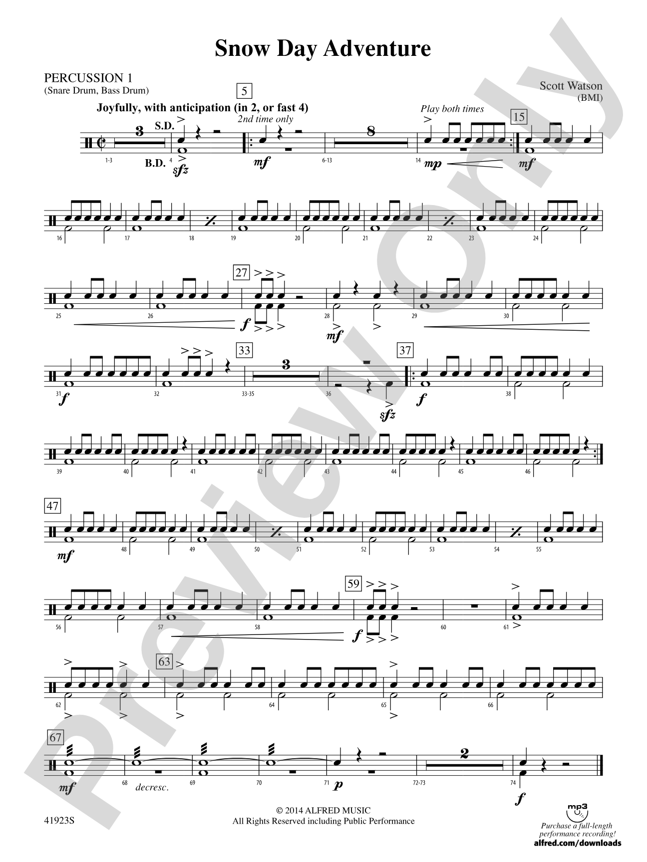 Snow Day Adventure: 1st Percussion