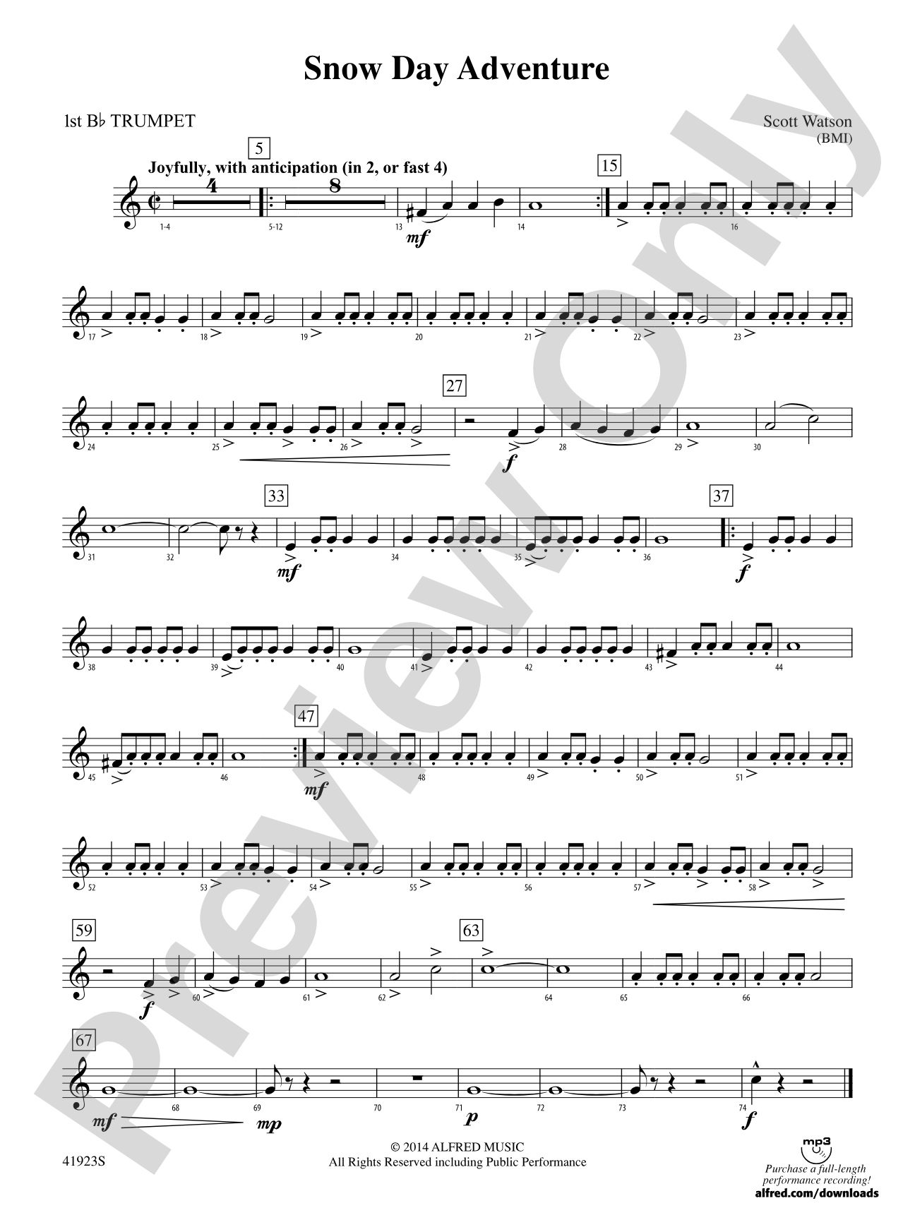 Snow Day Adventure: 1st B-flat Trumpet