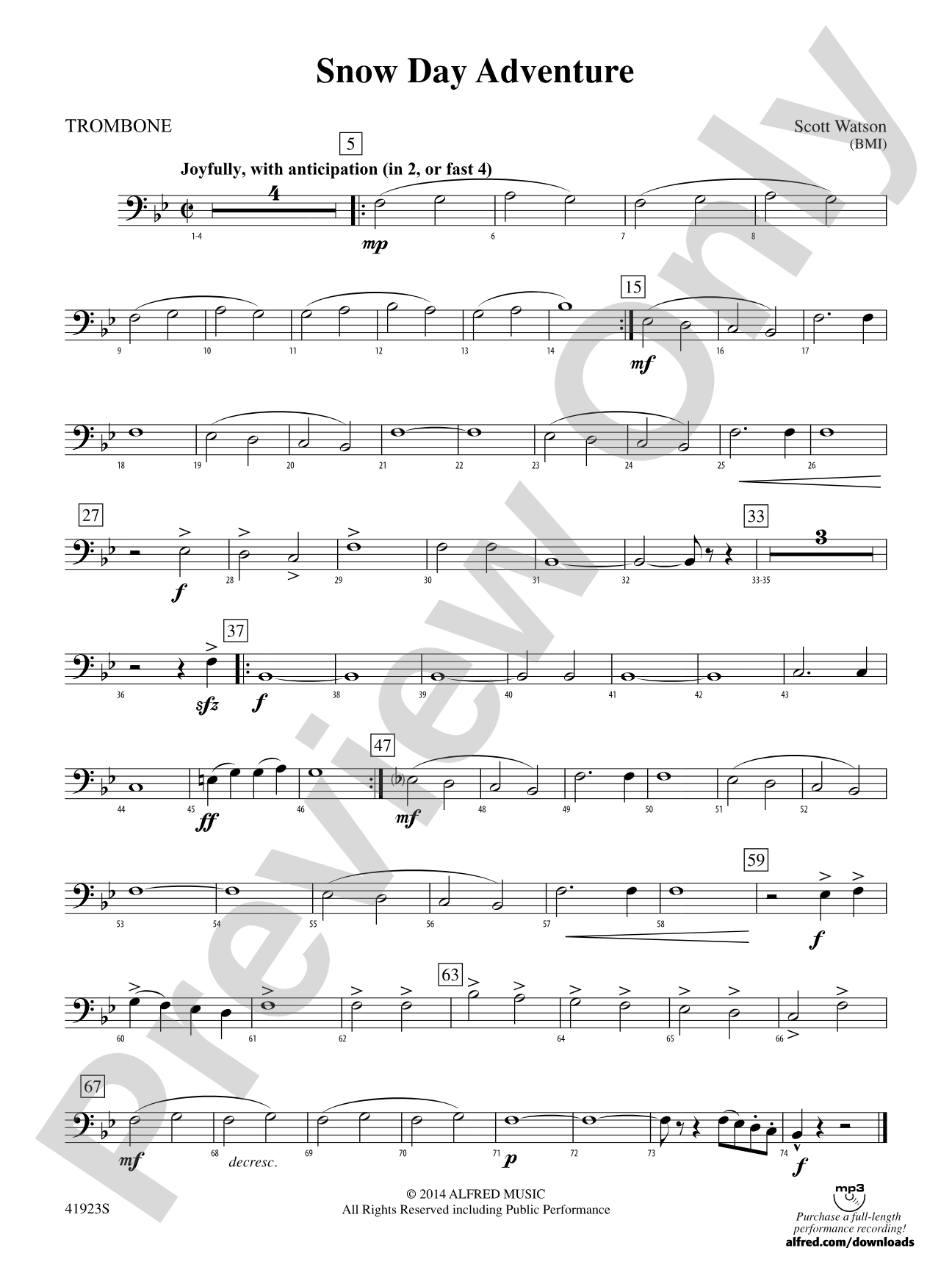 Snow Day Adventure: 1st Trombone