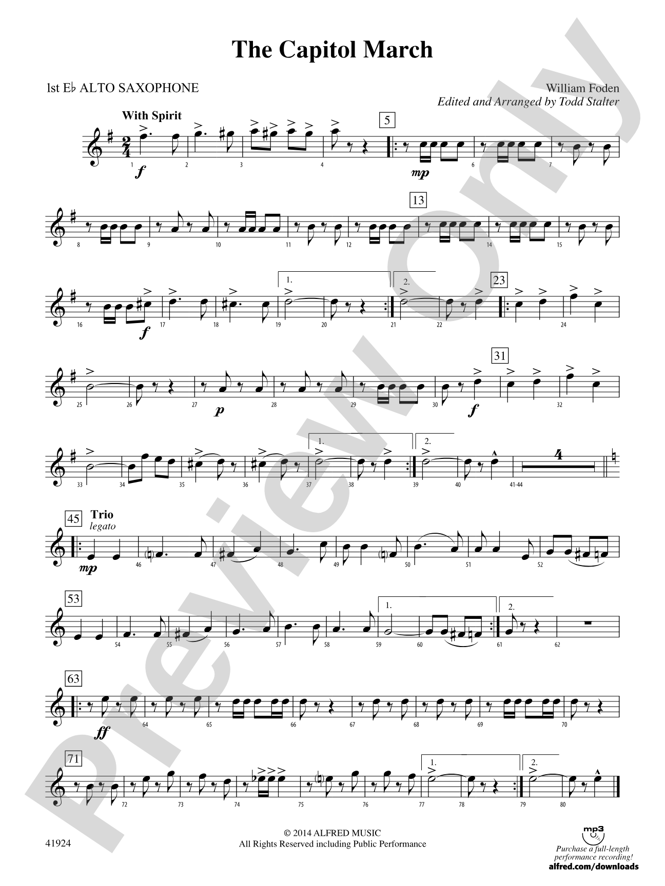 The Capitol March: E-flat Alto Saxophone