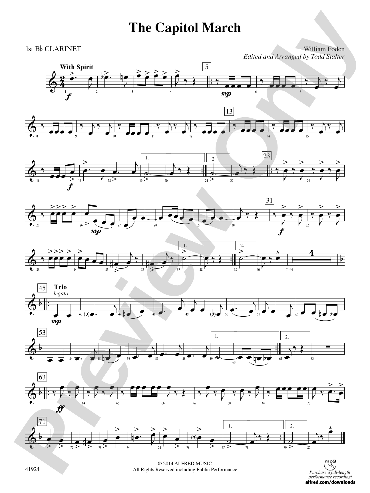 The Capitol March: 1st B-flat Clarinet
