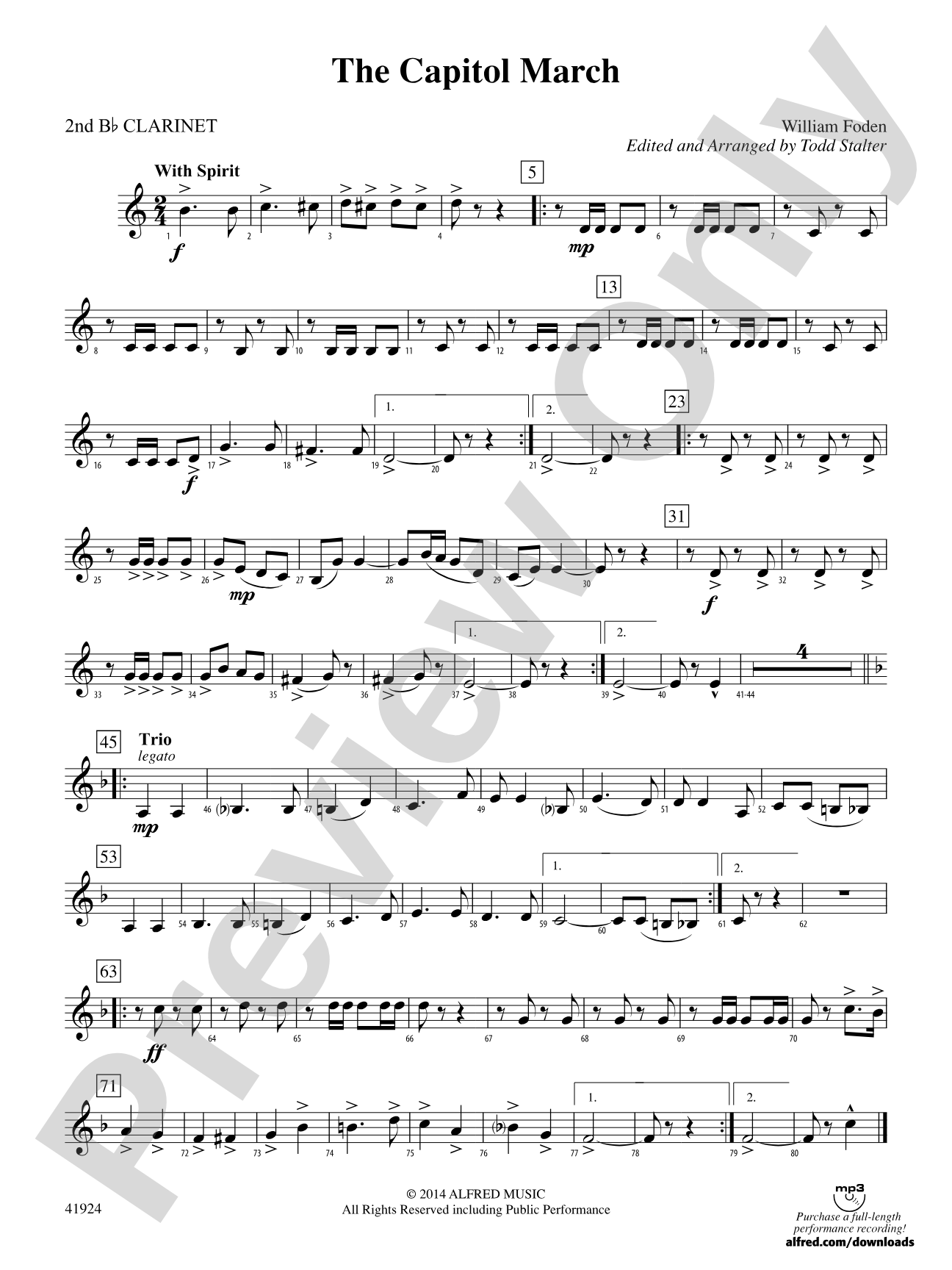 The Capitol March: 2nd B-flat Clarinet