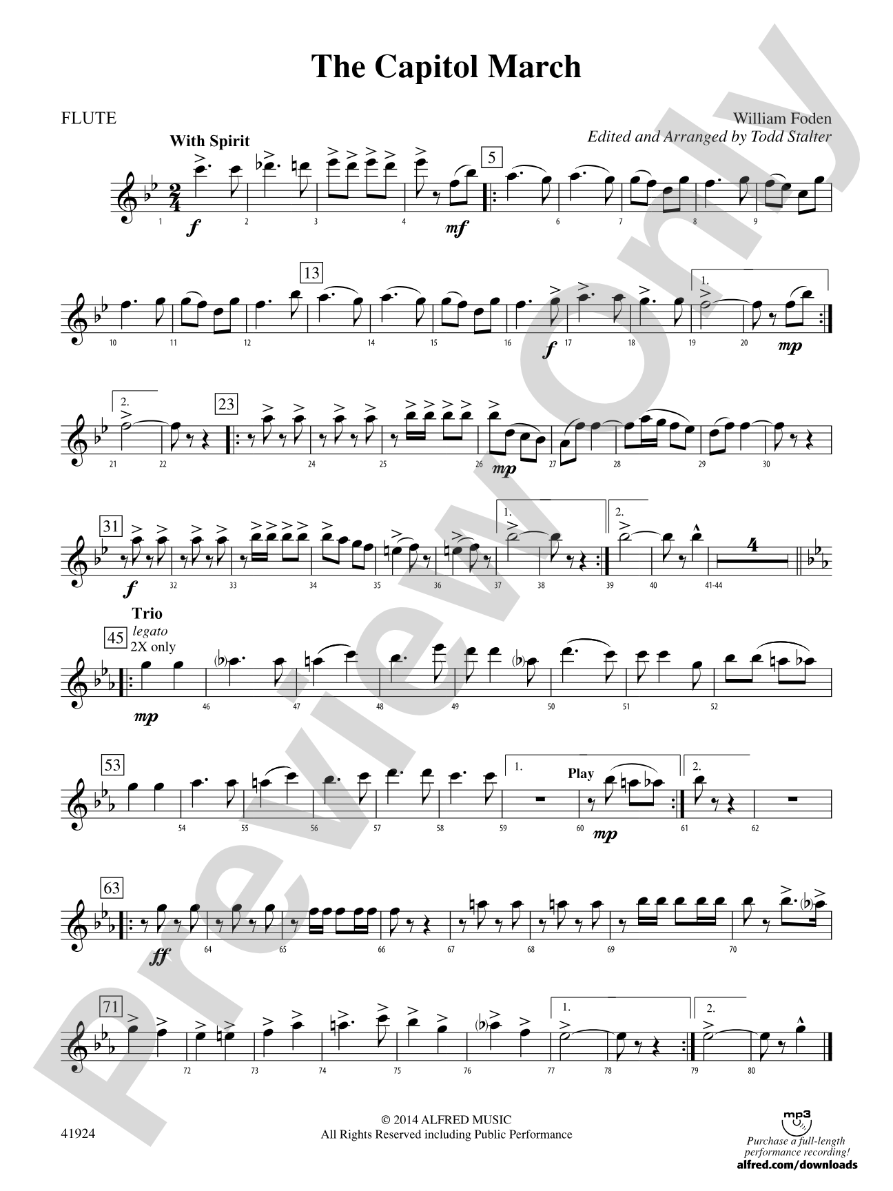 The Capitol March: Flute