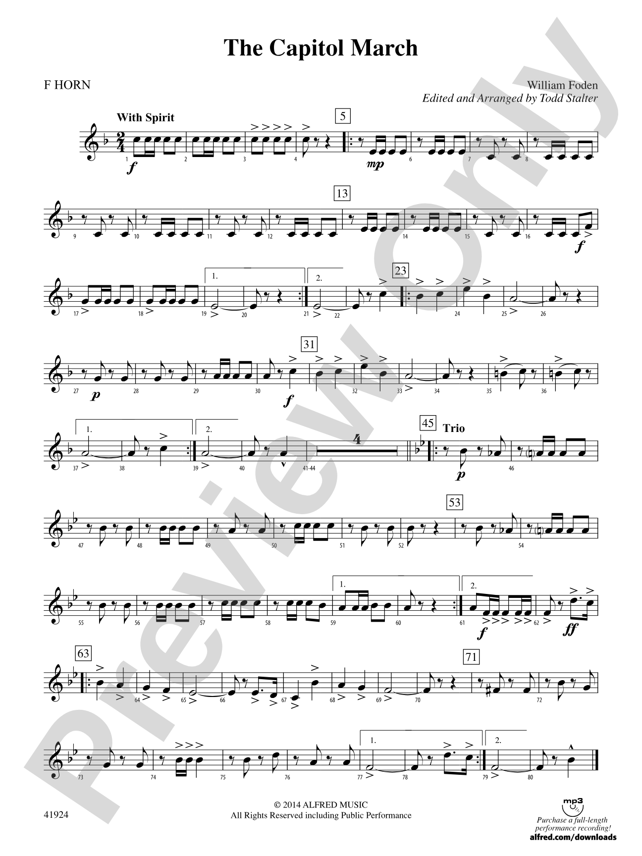 The Capitol March: 1st F Horn