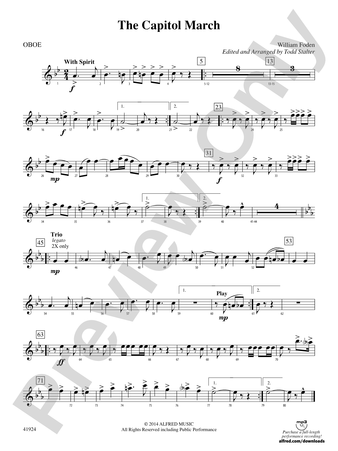 The Capitol March: Oboe