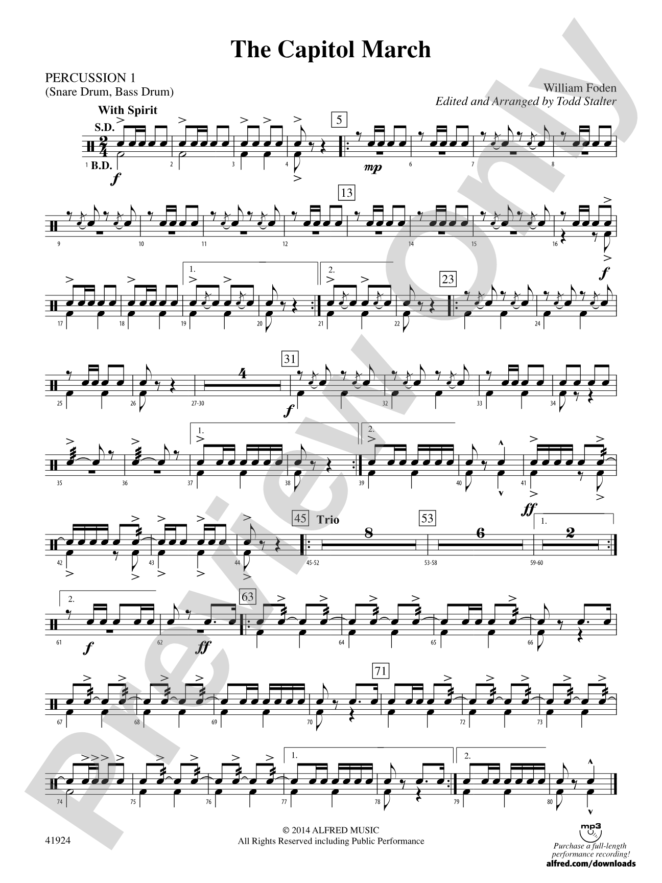 The Capitol March: 1st Percussion