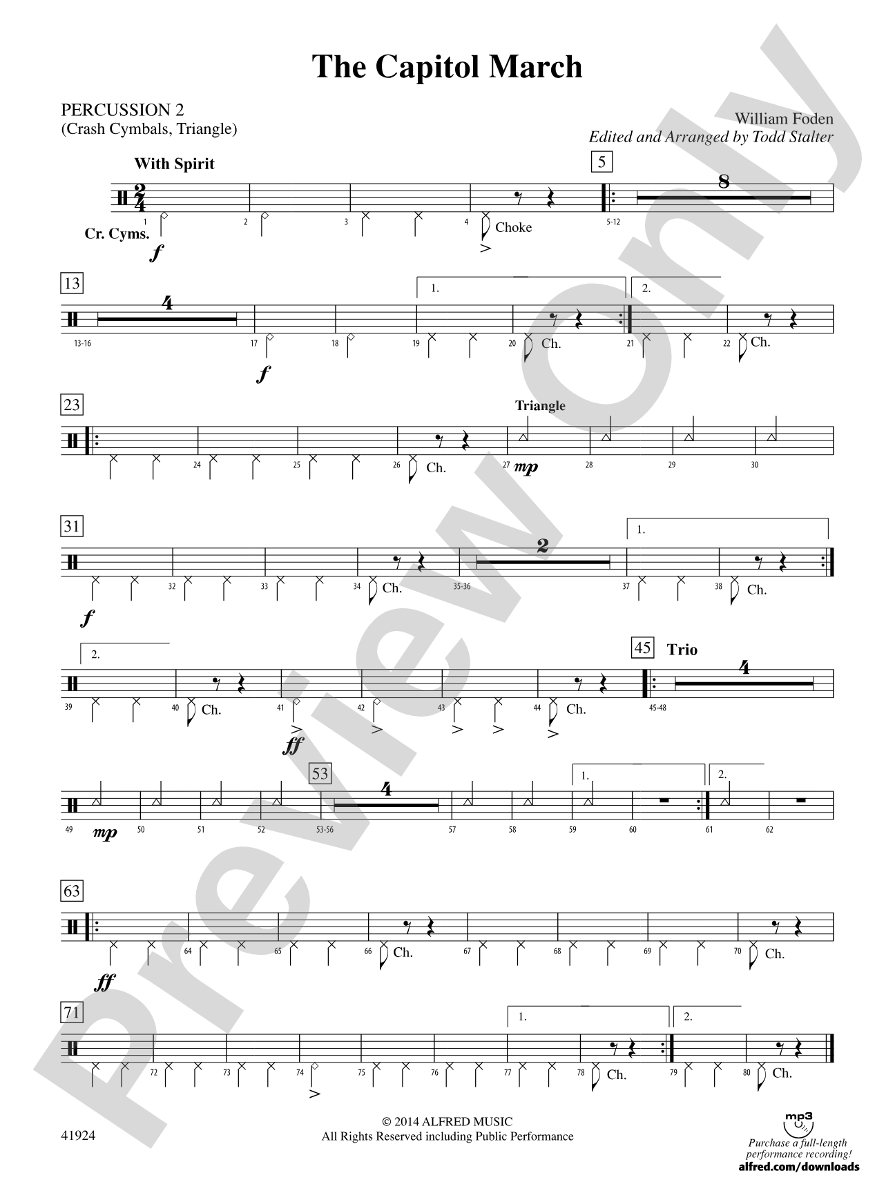 The Capitol March: 2nd Percussion