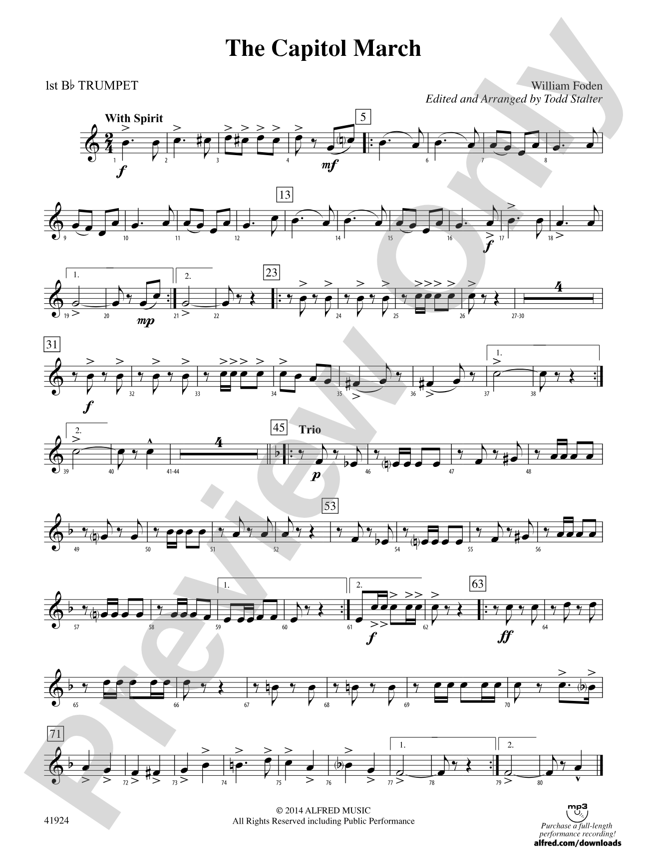 The Capitol March: 1st B-flat Trumpet