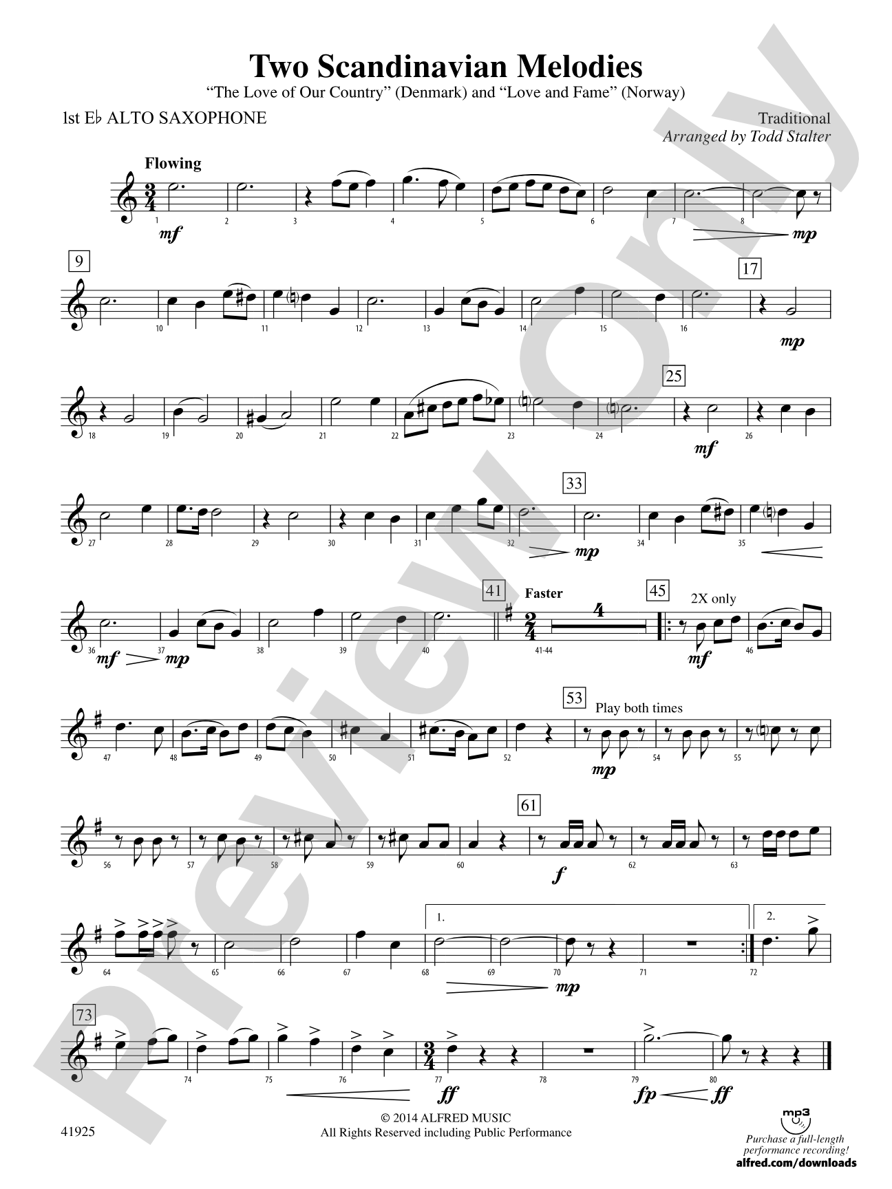 Two Scandinavian Melodies: E-flat Alto Saxophone