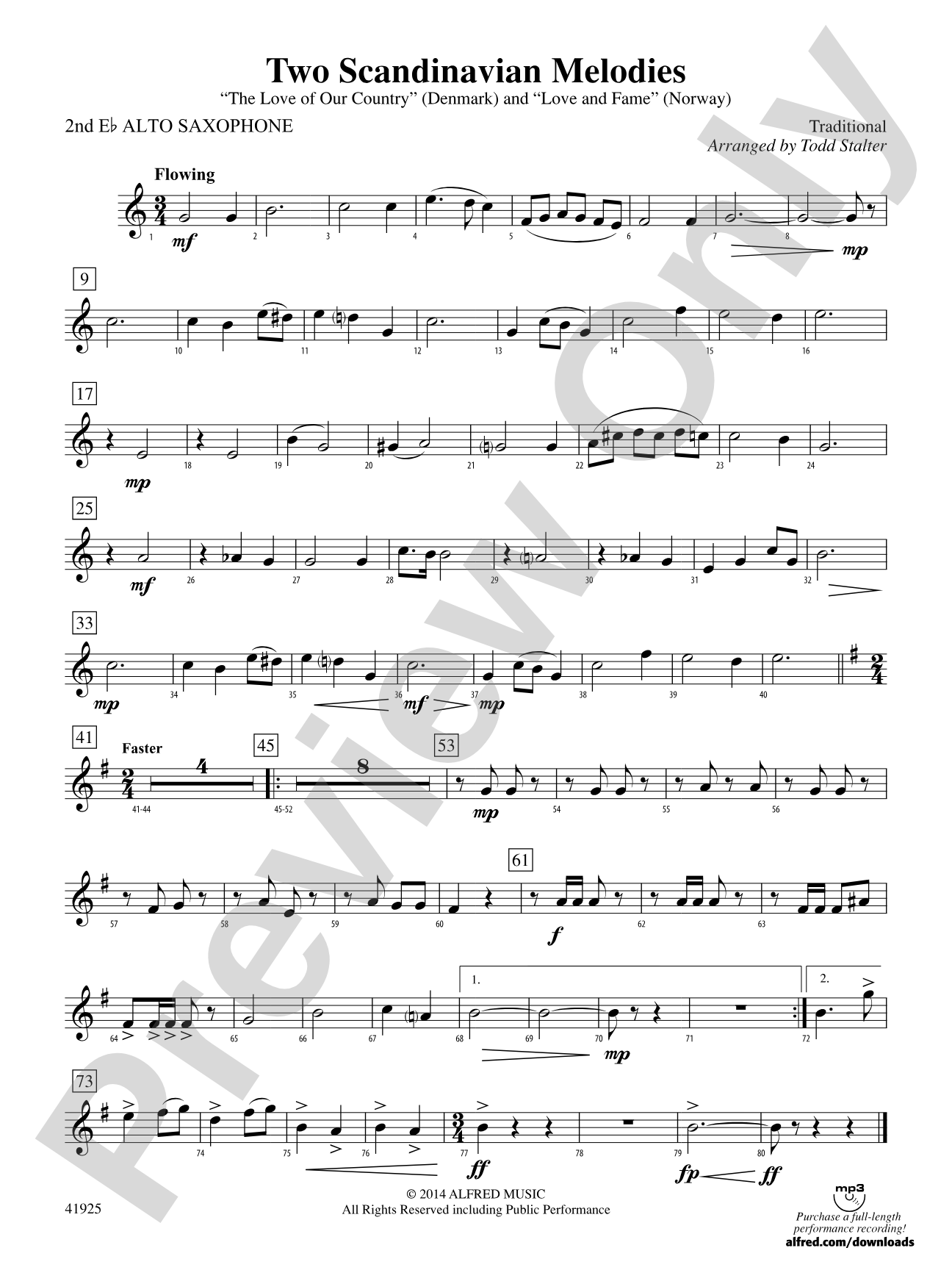 Two Scandinavian Melodies: 2nd E-flat Alto Saxophone