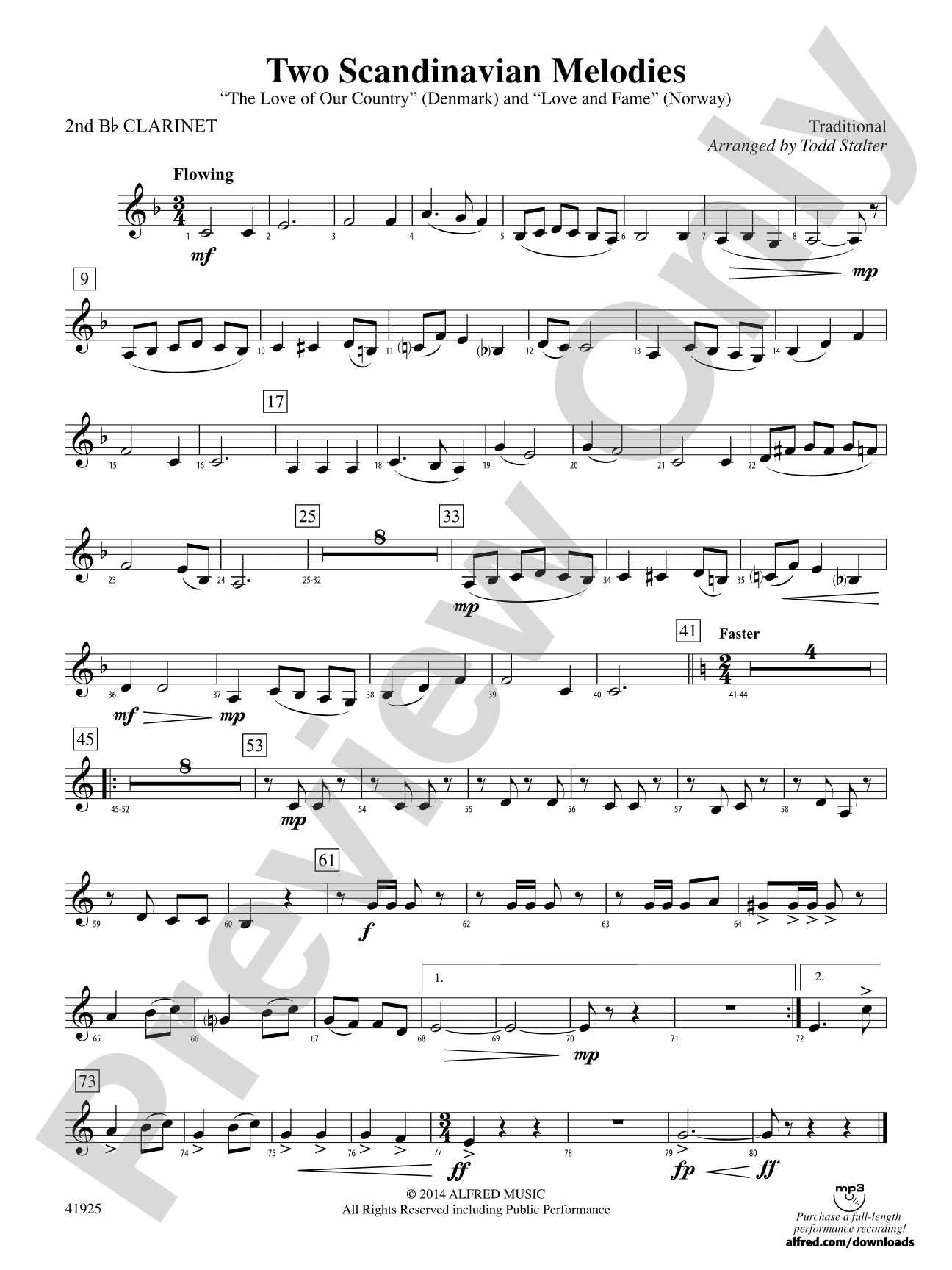 Two Scandinavian Melodies: 2nd B-flat Clarinet
