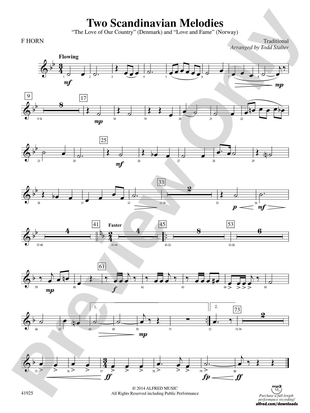 Two Scandinavian Melodies: 1st F Horn