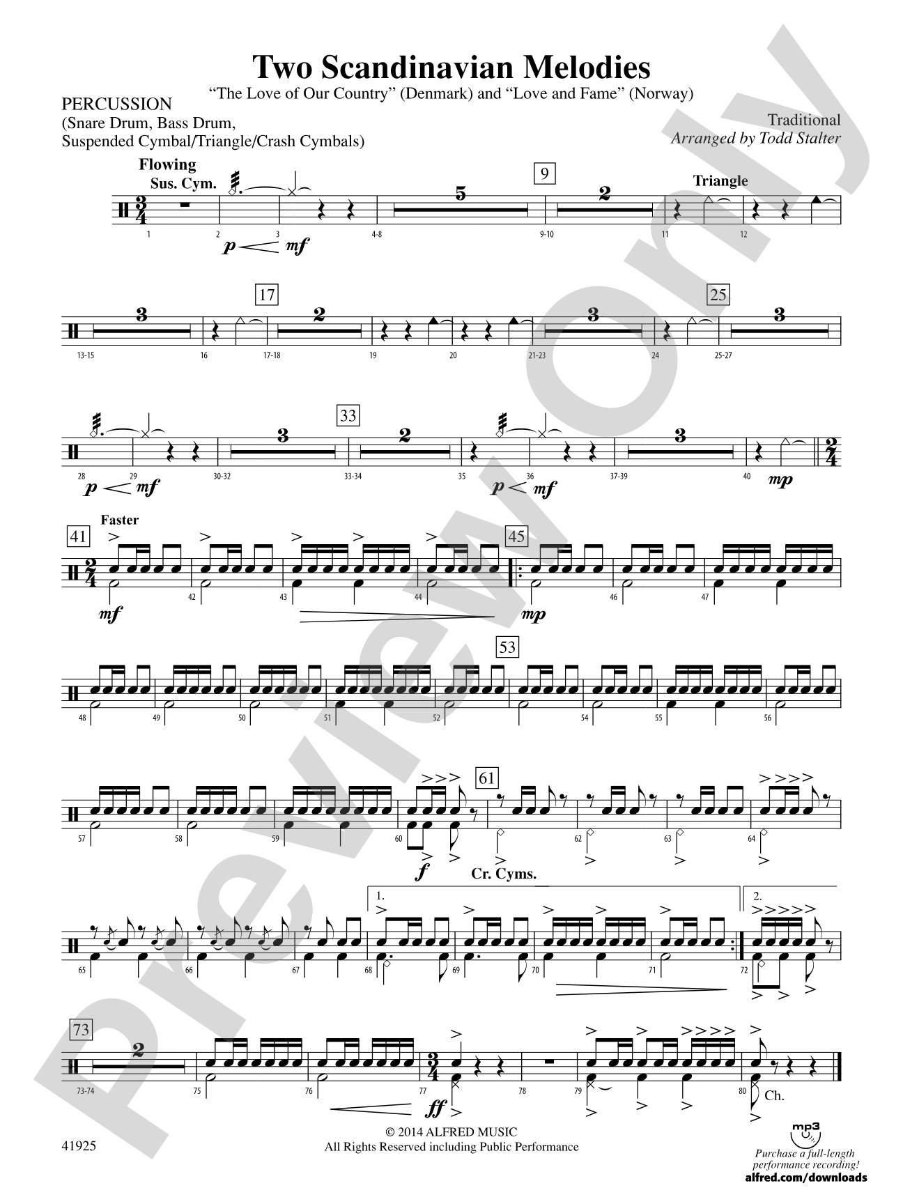 Two Scandinavian Melodies: 1st Percussion