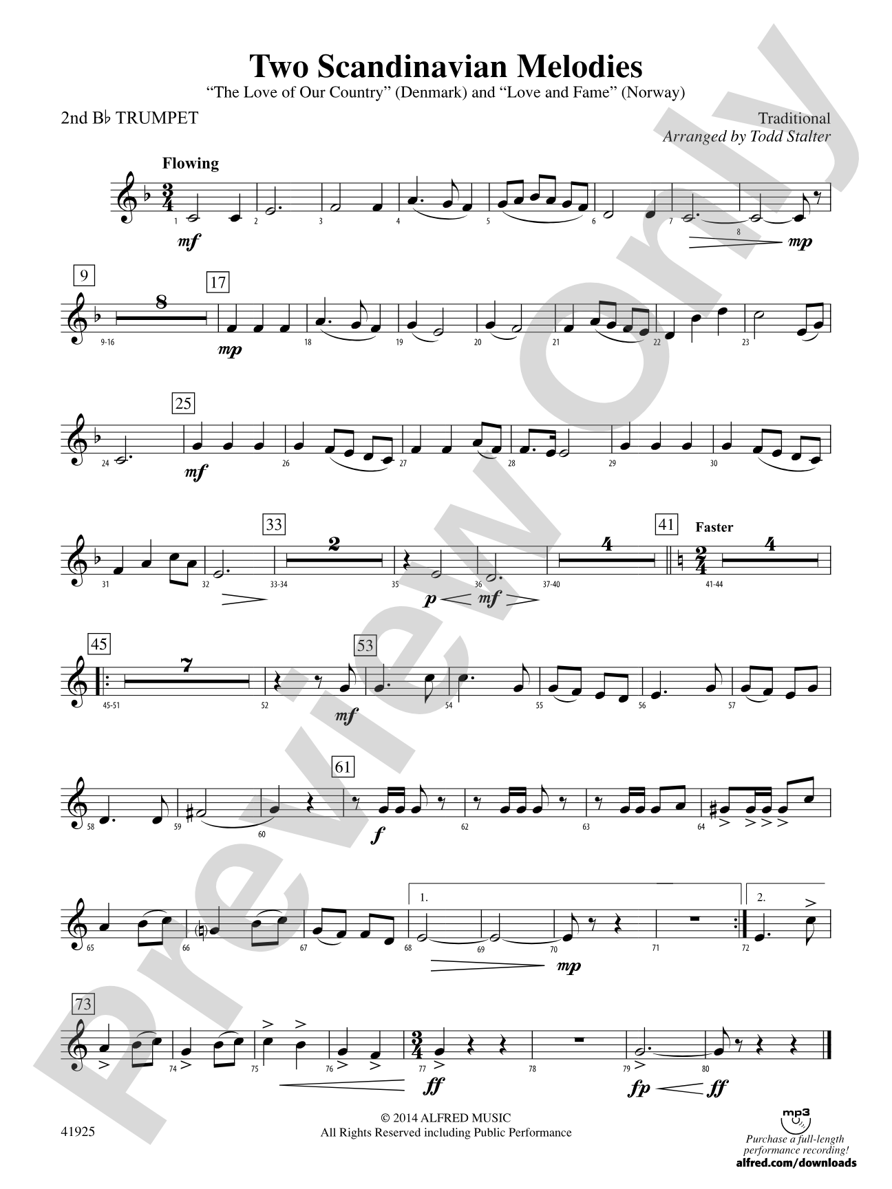 Two Scandinavian Melodies: 2nd B-flat Trumpet