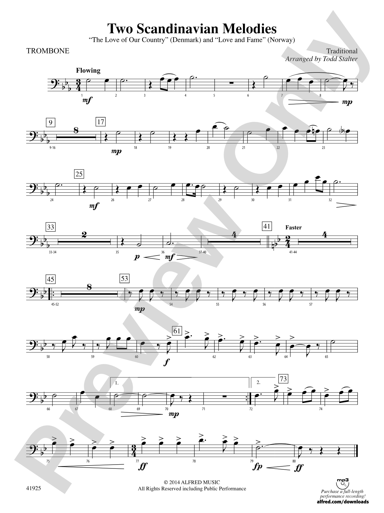 Two Scandinavian Melodies: 1st Trombone