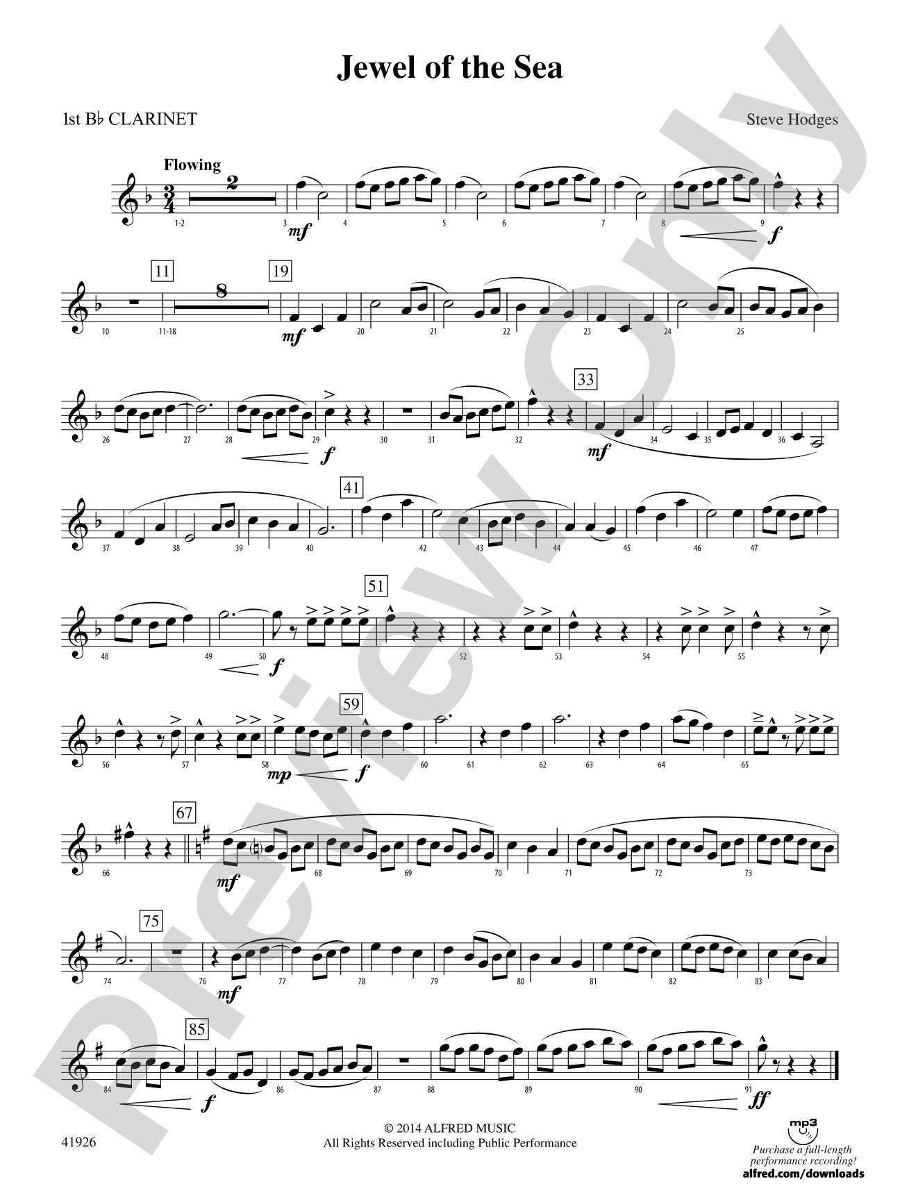 Jewel of the Sea: 1st B-flat Clarinet