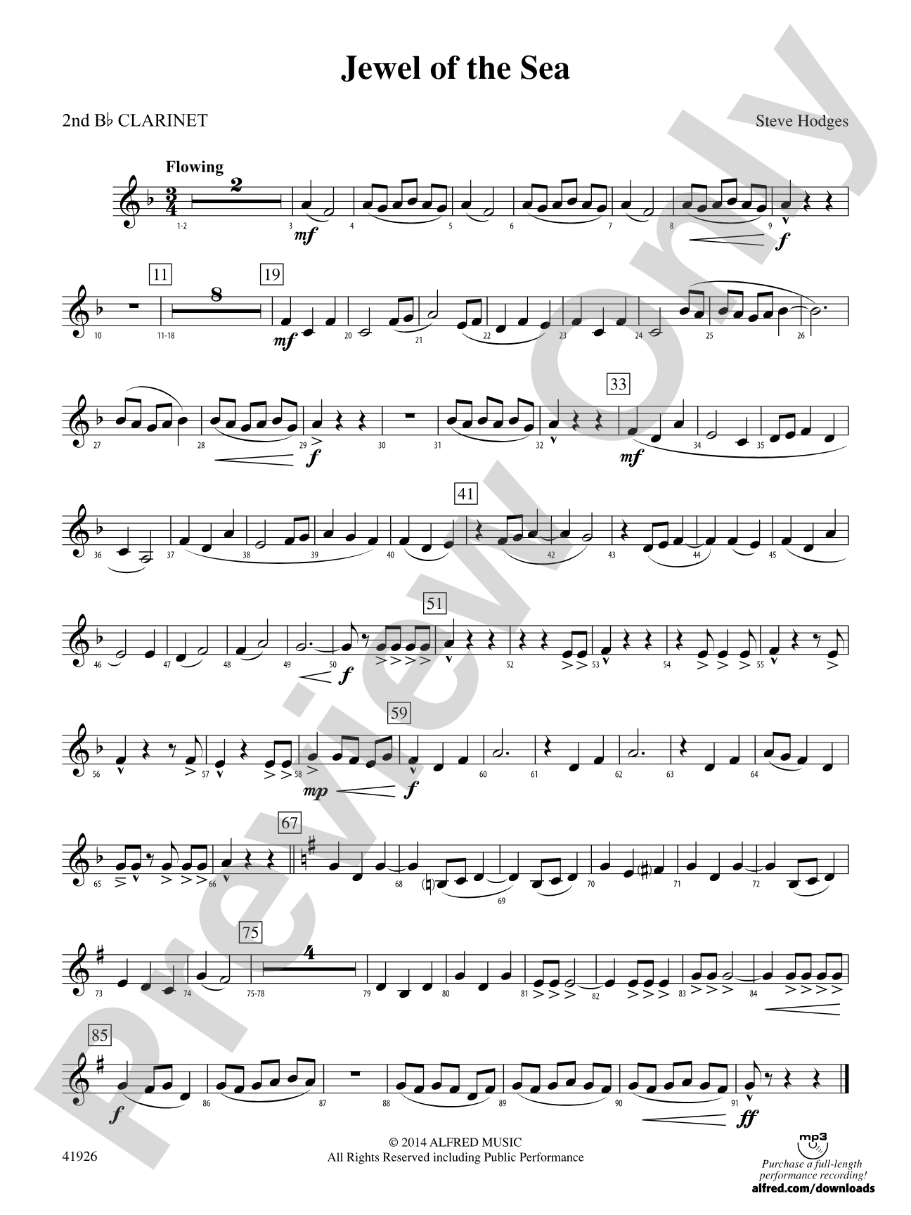 Jewel of the Sea: 2nd B-flat Clarinet