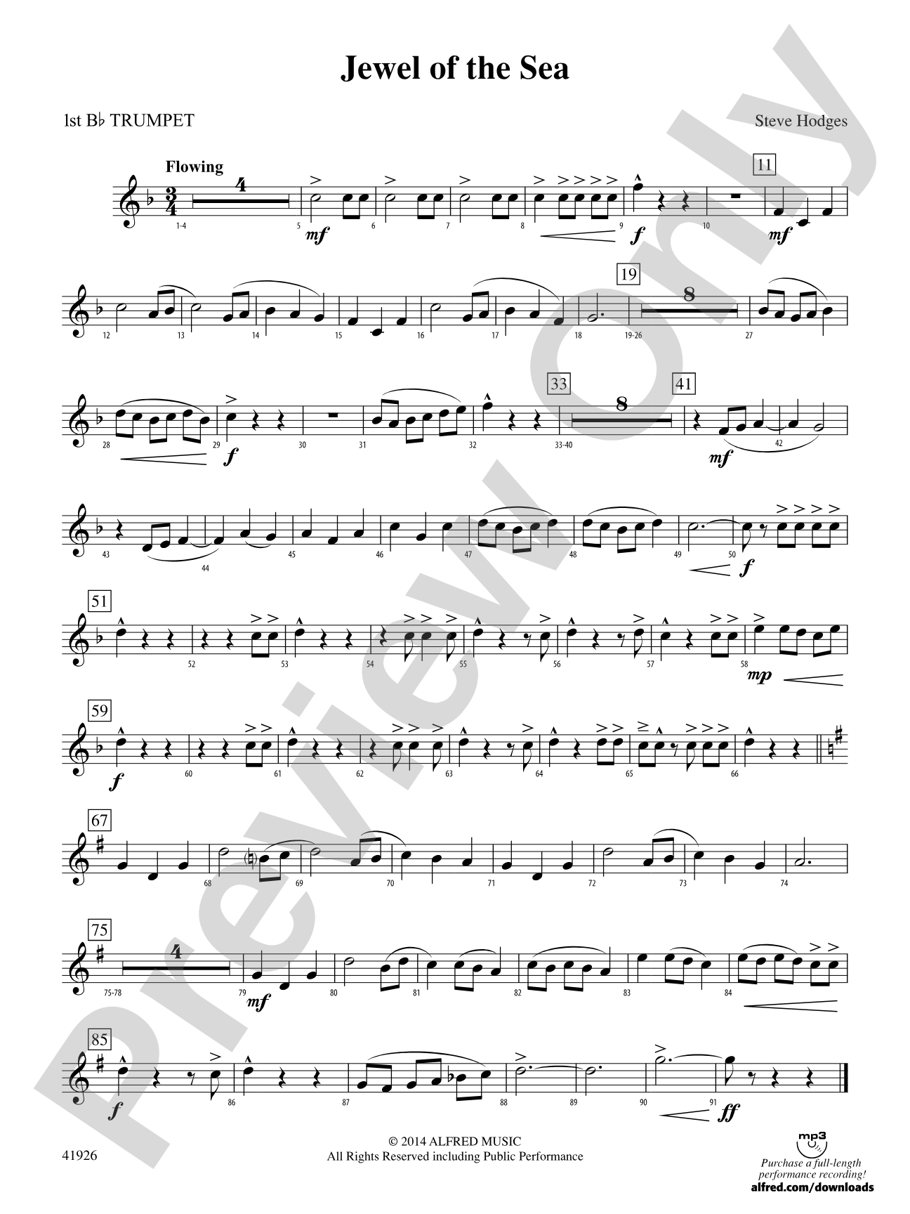 Jewel of the Sea: 1st B-flat Trumpet