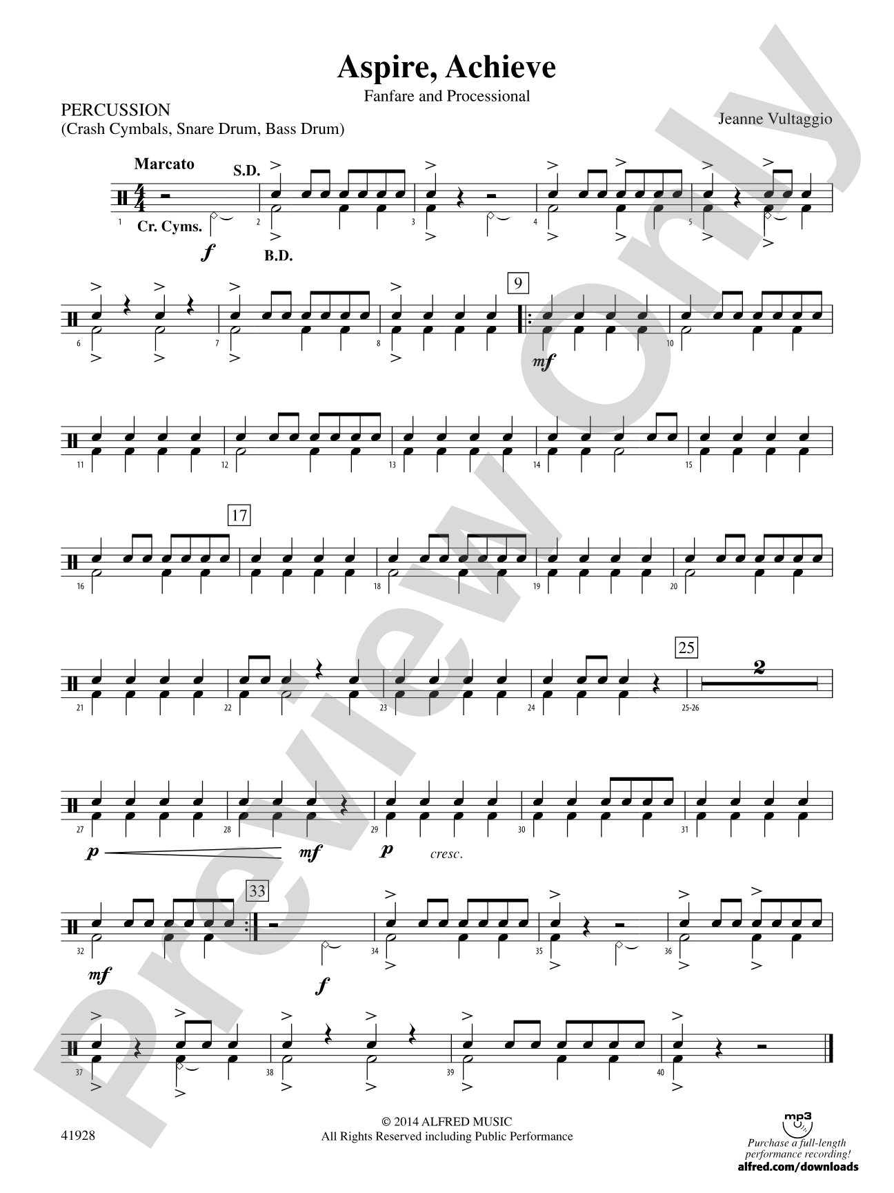 Aspire, Achieve: 1st Percussion