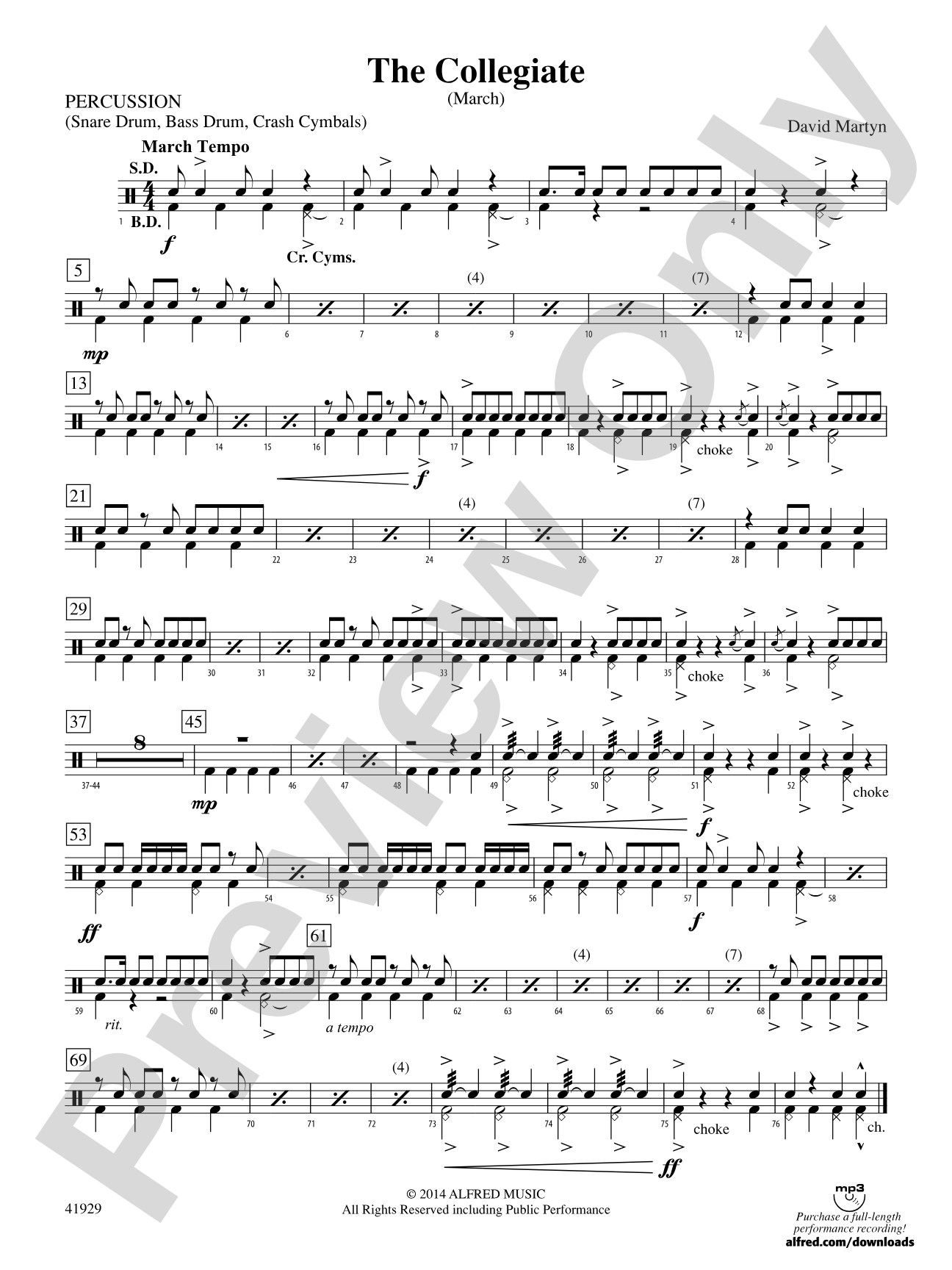 The Collegiate: 1st Percussion