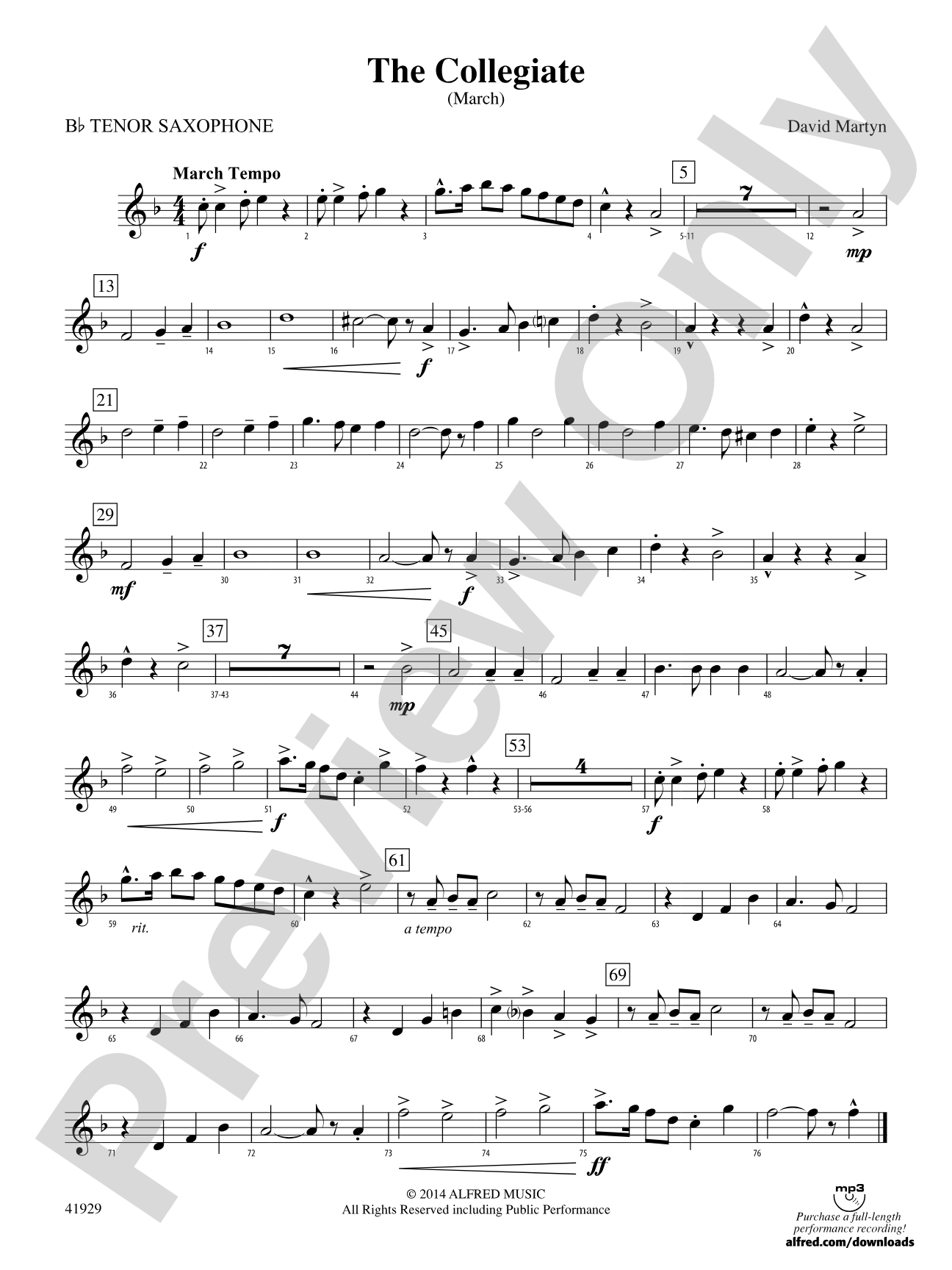 The Collegiate: B-flat Tenor Saxophone