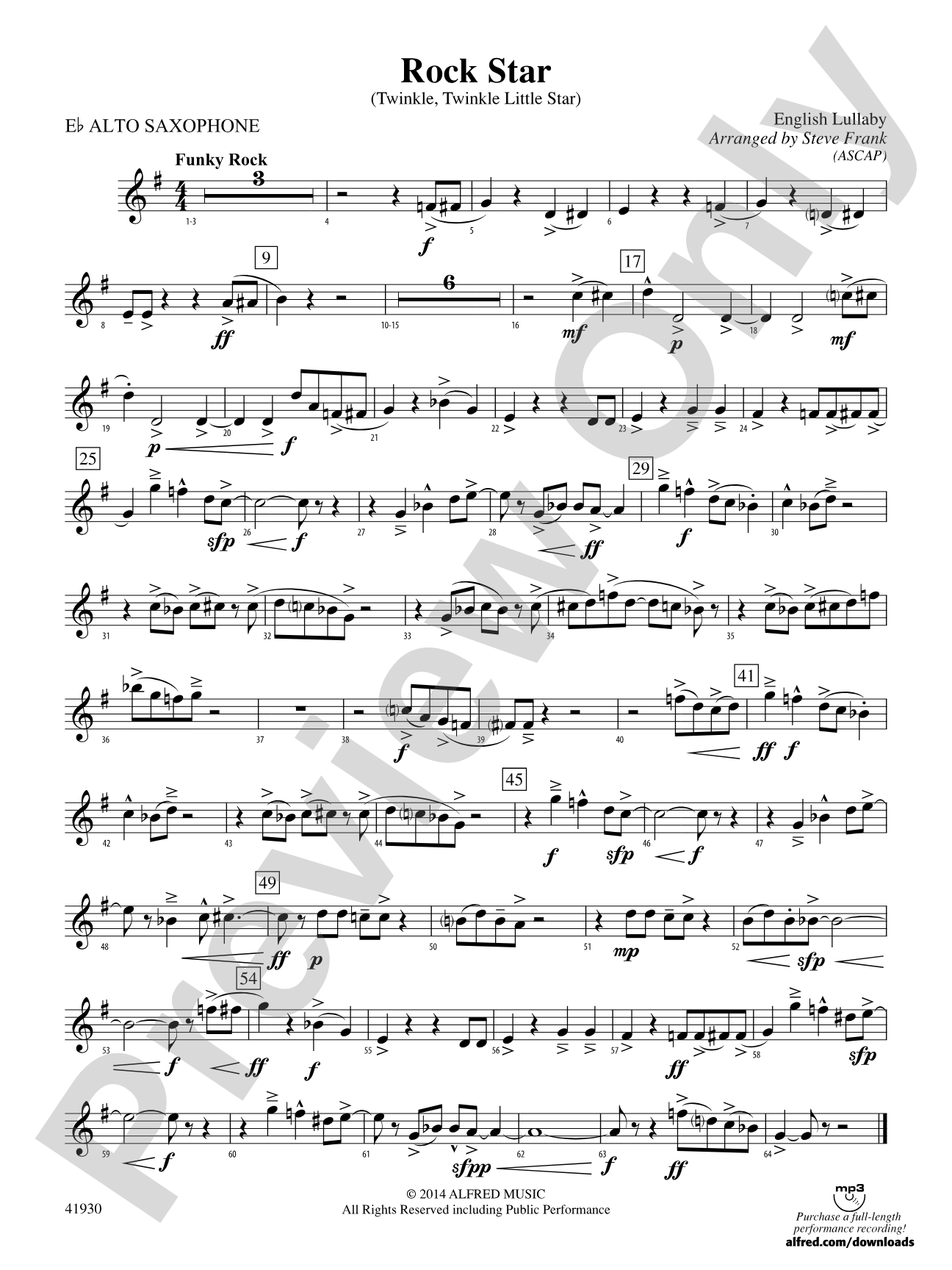 Rock Star: E-flat Alto Saxophone
