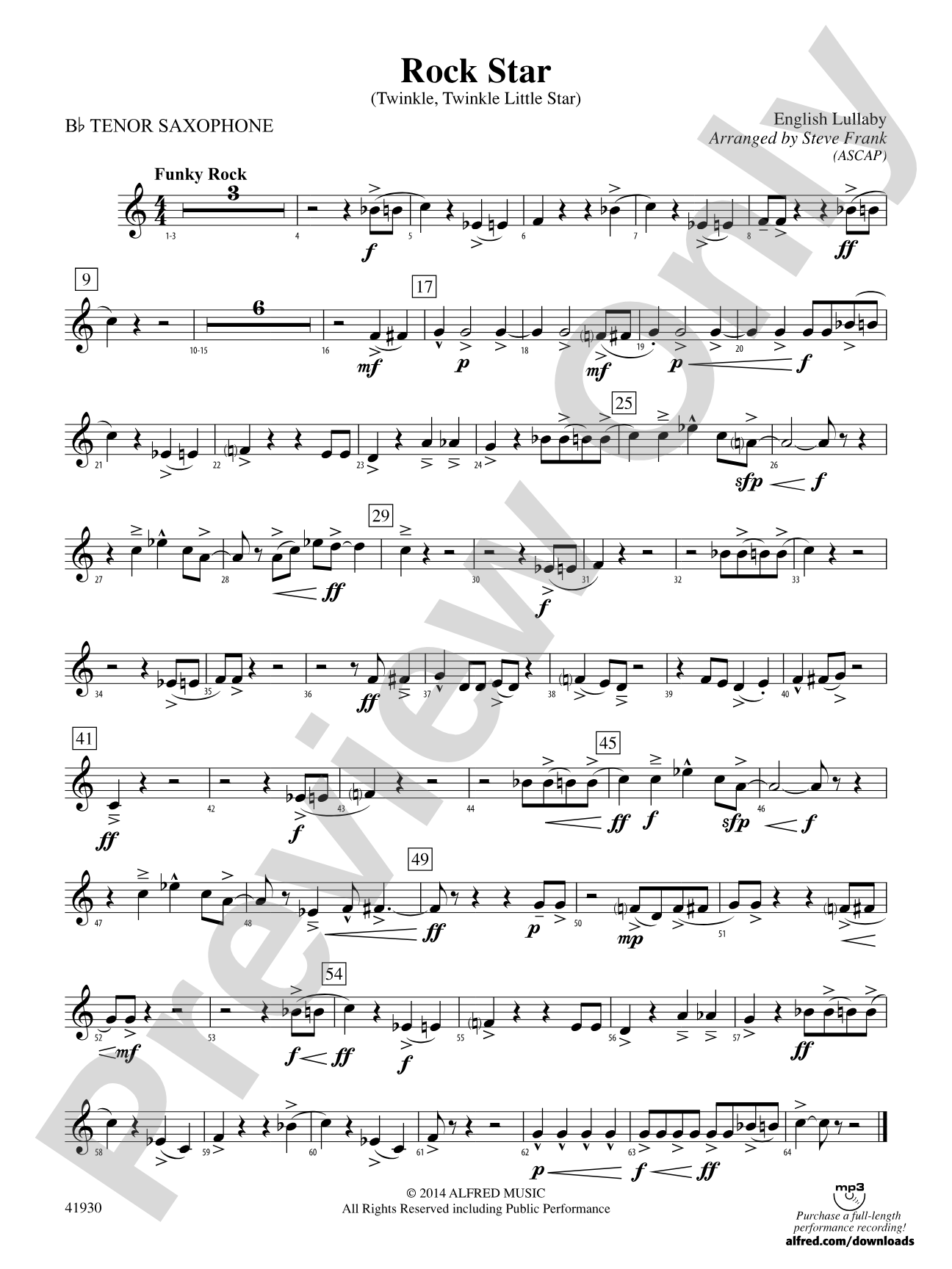 Rock Star: B-flat Tenor Saxophone