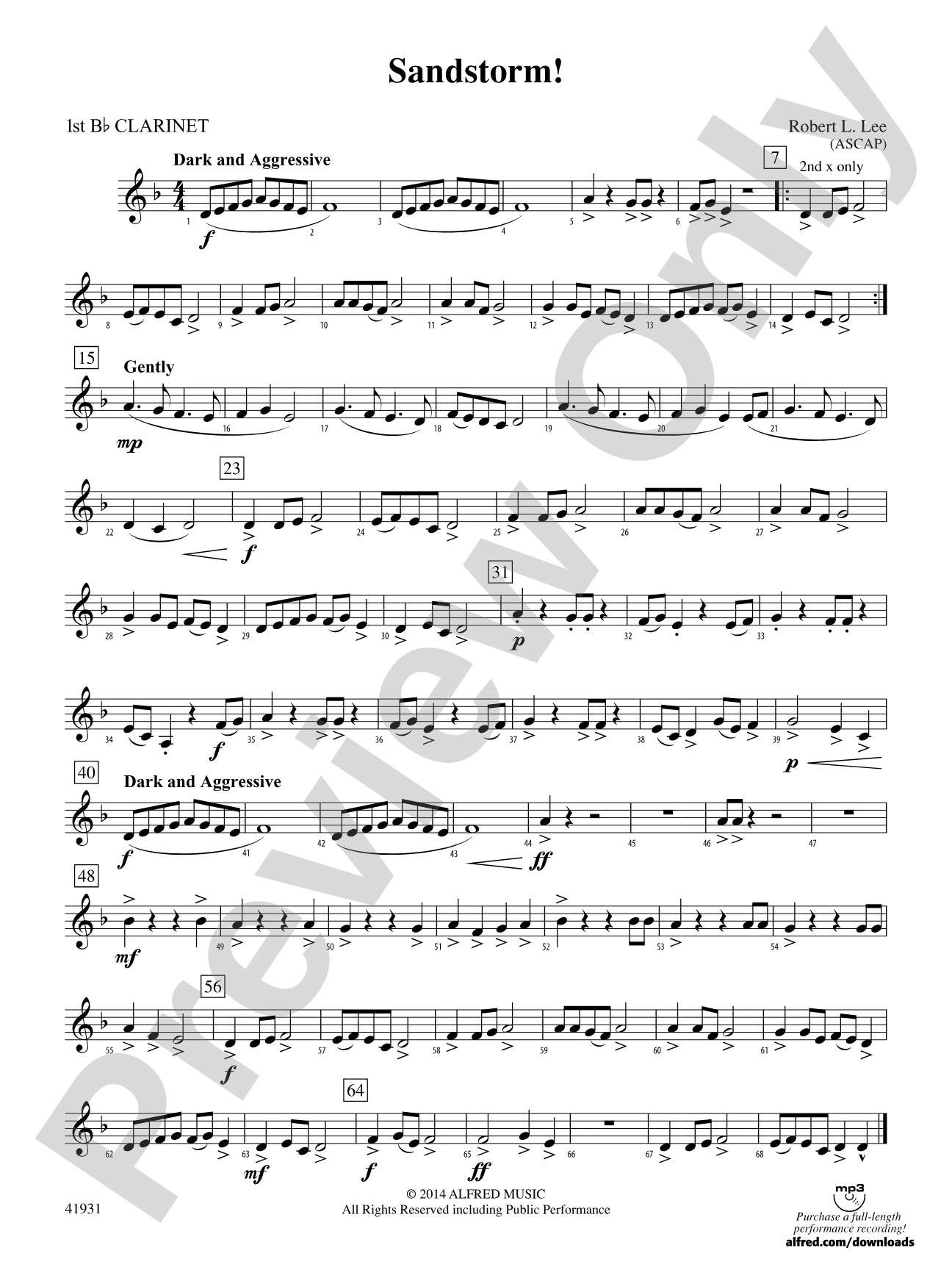 Sandstorm!: 1st B-flat Clarinet