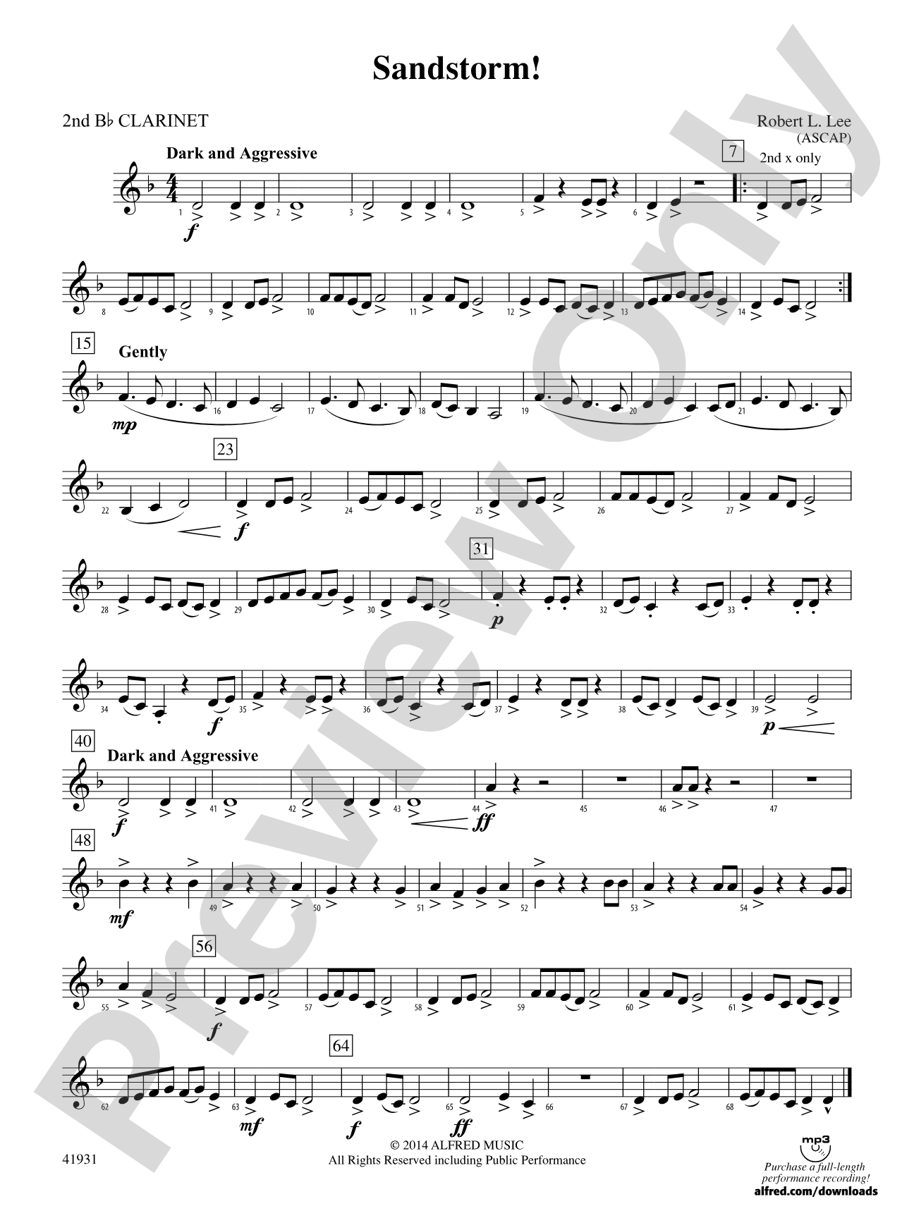 Sandstorm!: 2nd B-flat Clarinet