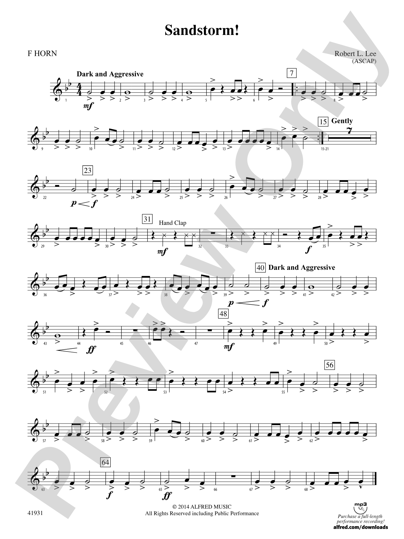 Sandstorm!: 1st F Horn