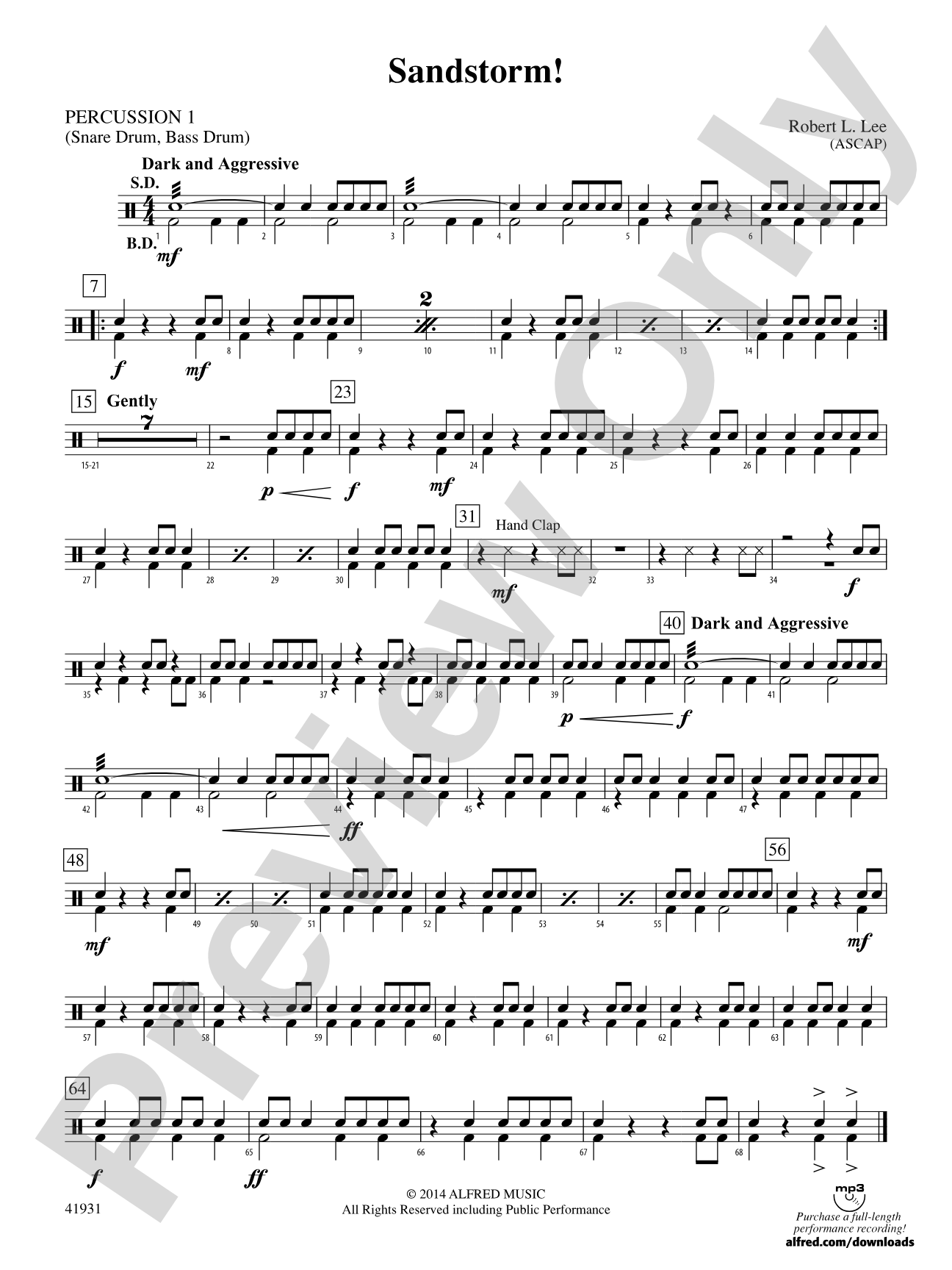 Sandstorm!: 1st Percussion