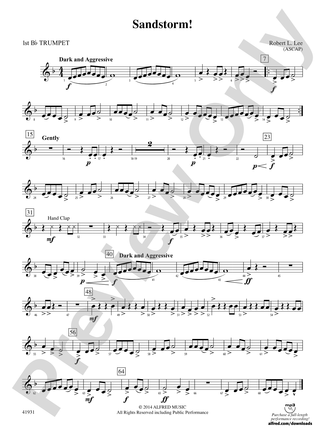 Sandstorm!: 1st B-flat Trumpet