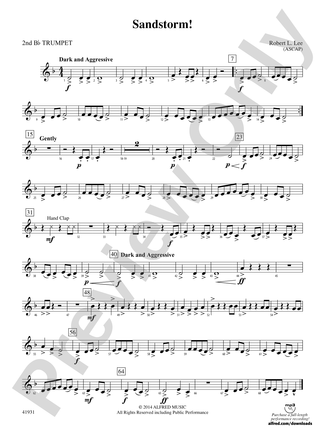 Sandstorm!: 2nd B-flat Trumpet