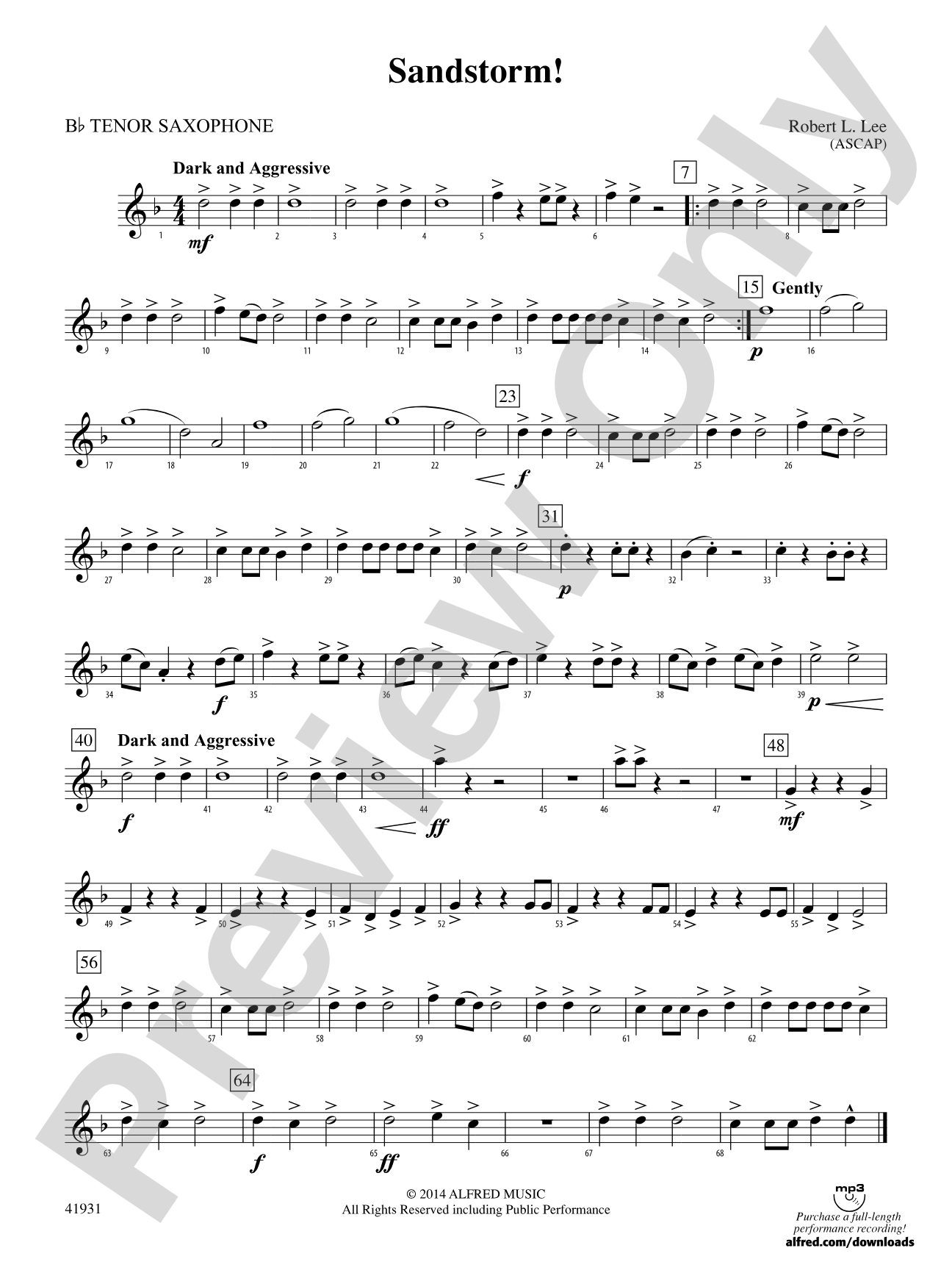 Sandstorm!: B-flat Tenor Saxophone