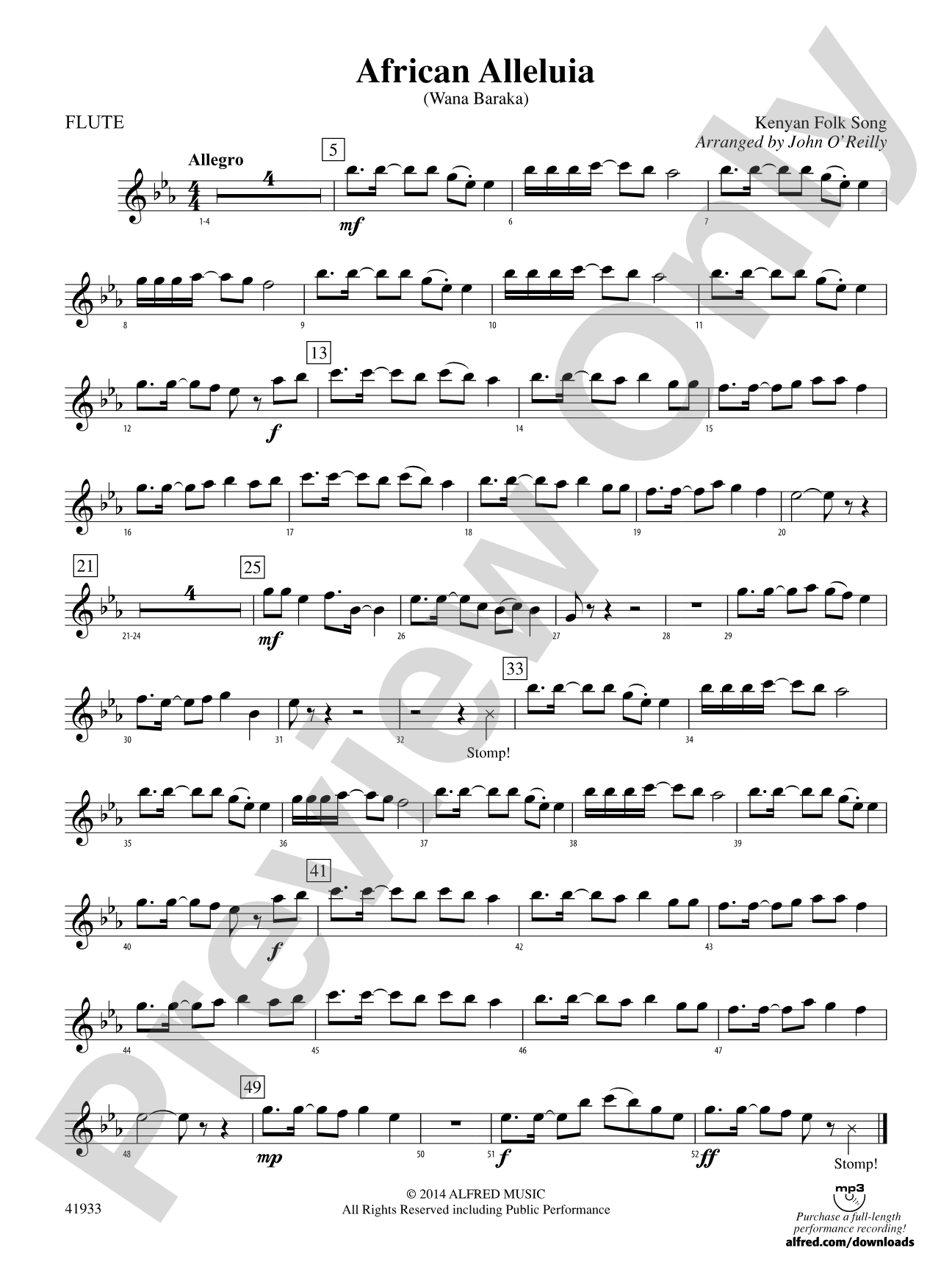 African Alleluia: Flute