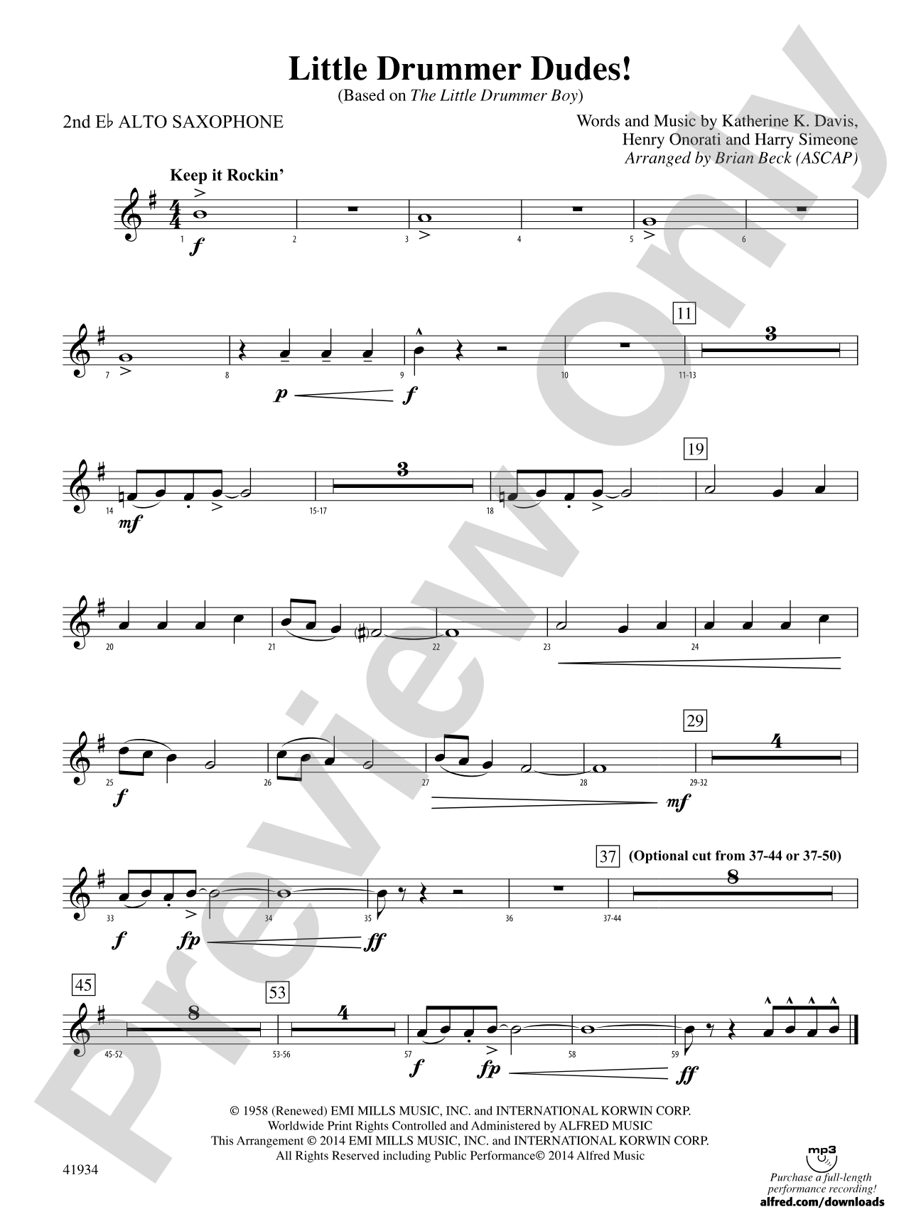 Little Drummer Dudes!: 2nd E-flat Alto Saxophone