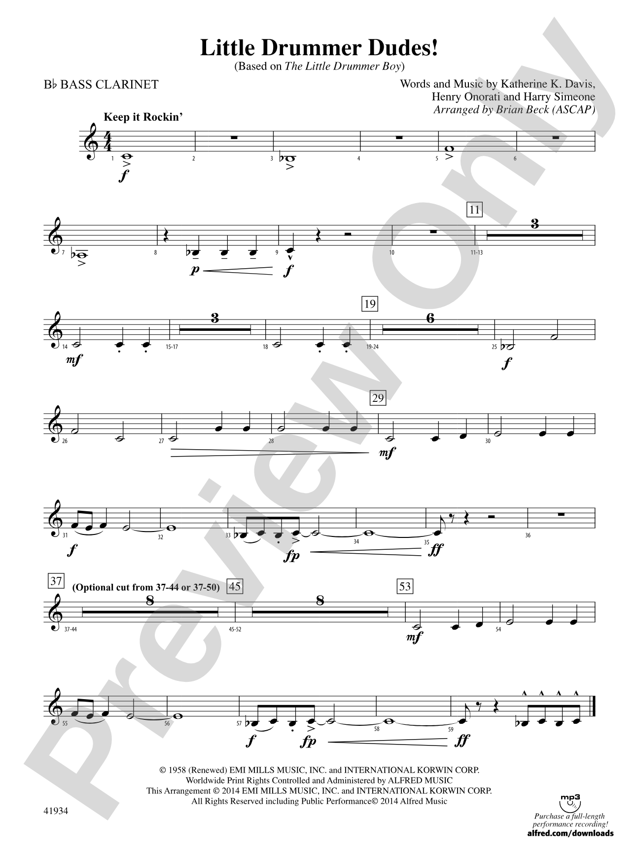 Little Drummer Dudes!: B-flat Bass Clarinet